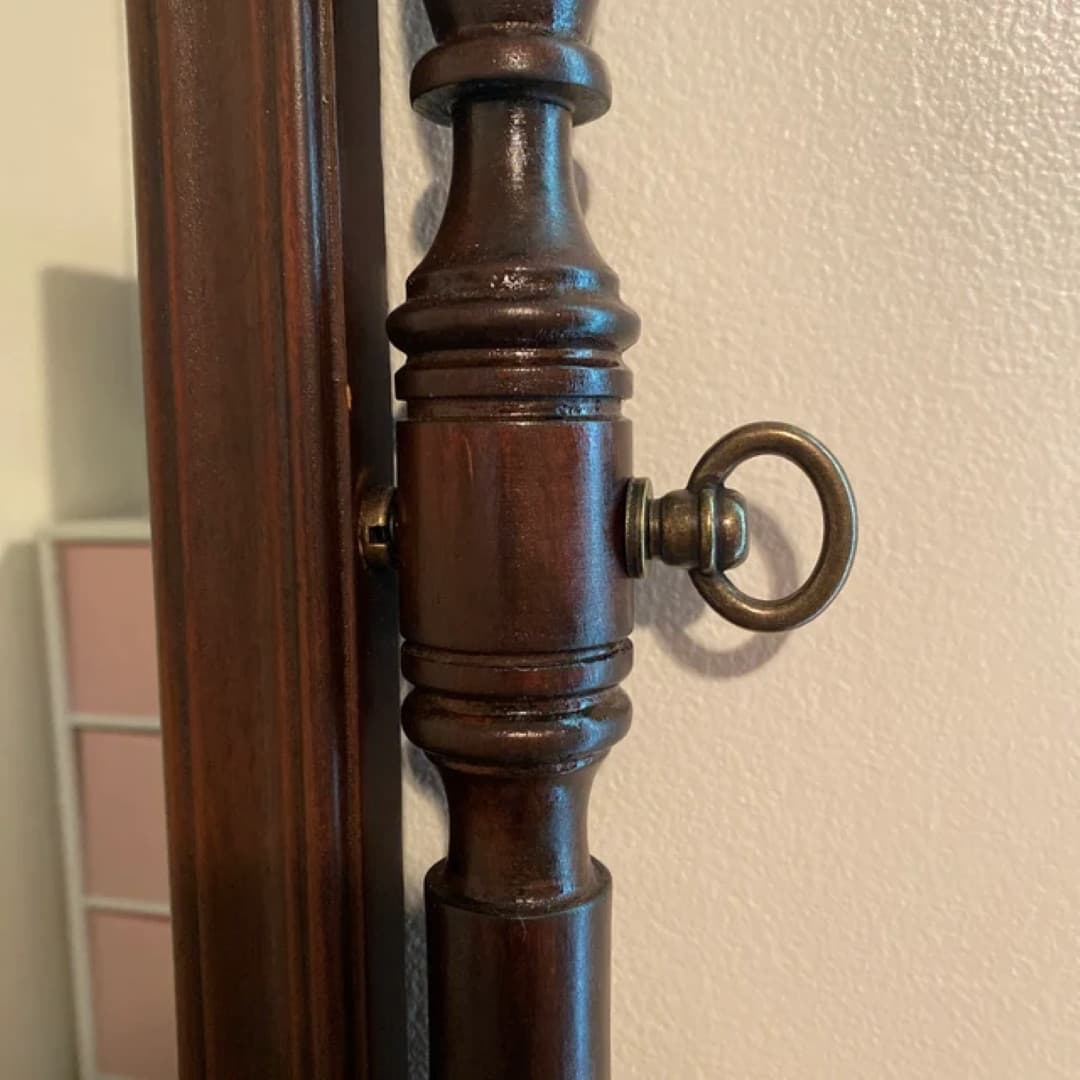 SMALL Antique Brass Steel Cheval Mirror Mount Set vintage retro old kit screws 2