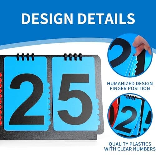 Manual Flip Scoreboard, Portable Multi-Sport Scoreboard Flipper with  5