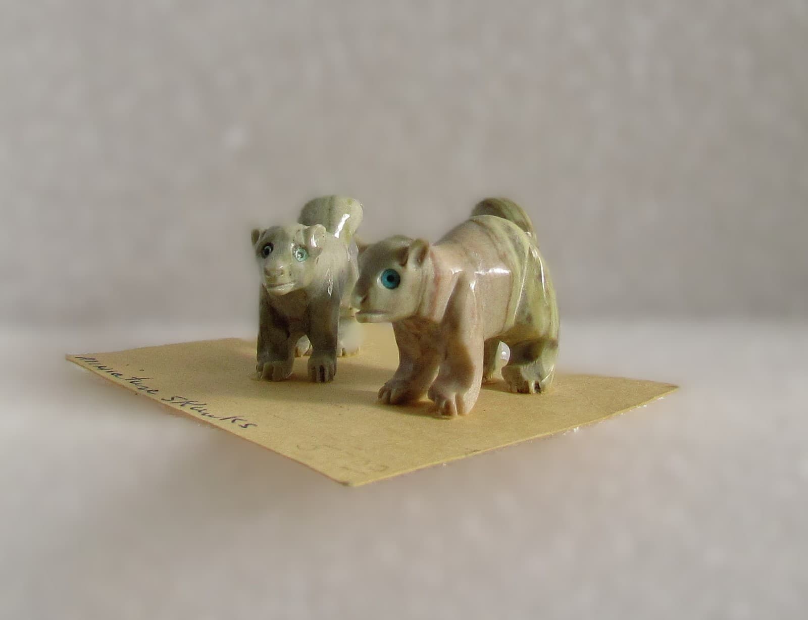 Native American tiny carved Skunk Fettishes by Herbert Davis Navajo 6