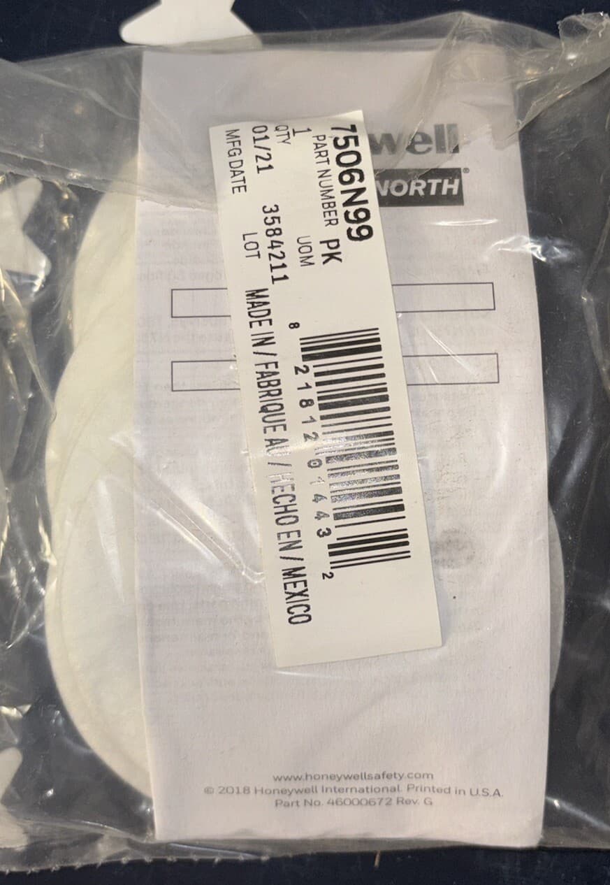 HONEYWELL NORTH SAFETY 7506N99 FILTER N99    ONE PACK WITH TEN FILTERS 4