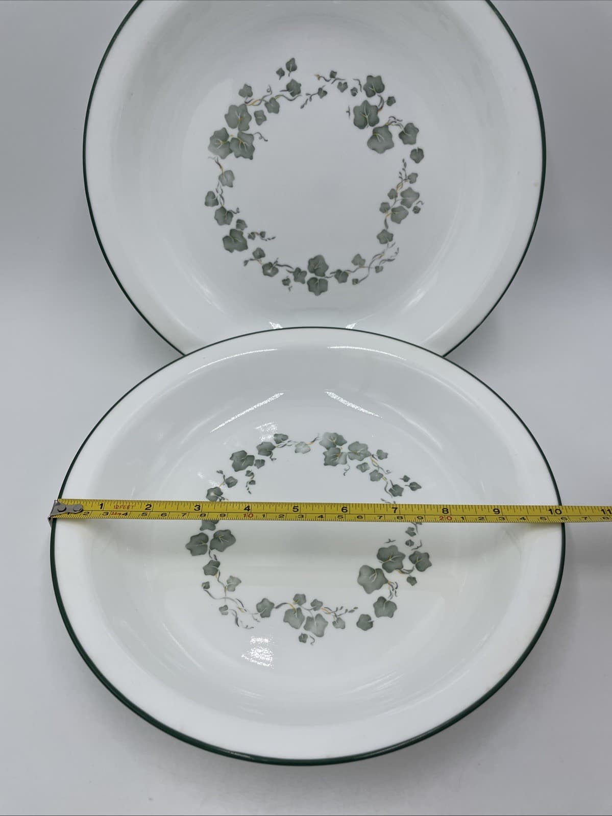 Set 2 Corning Callaway Corelle Ivy Pie Serving Plate Dish Made in USA 10-1/4" 5