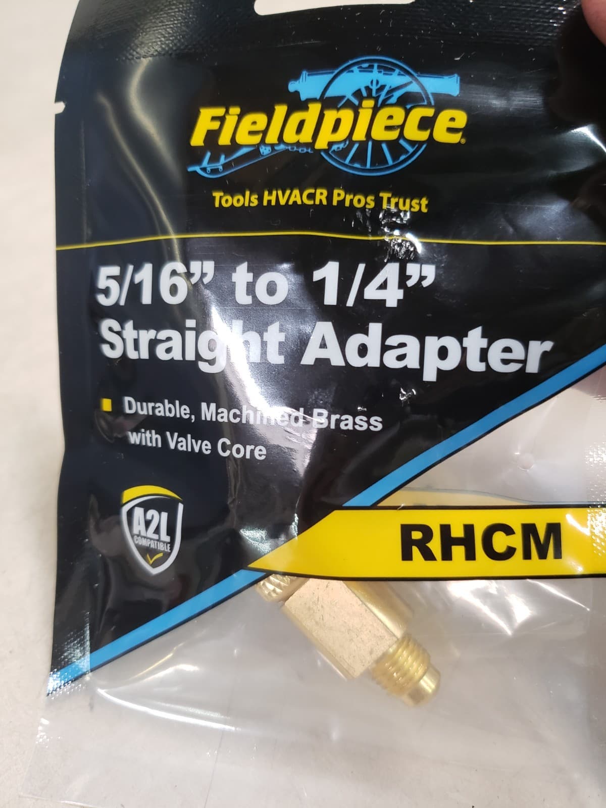 Fieldpiece RHCM Straight Adapter, 5/16 in. Female x 1/4 in. Male 2
