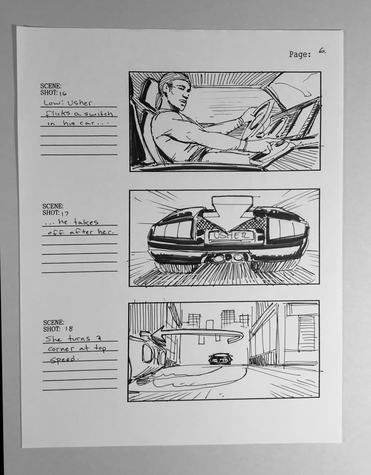 USHER Rhythm of the City Music Video original Storyboard Dan Fraga 2004 2