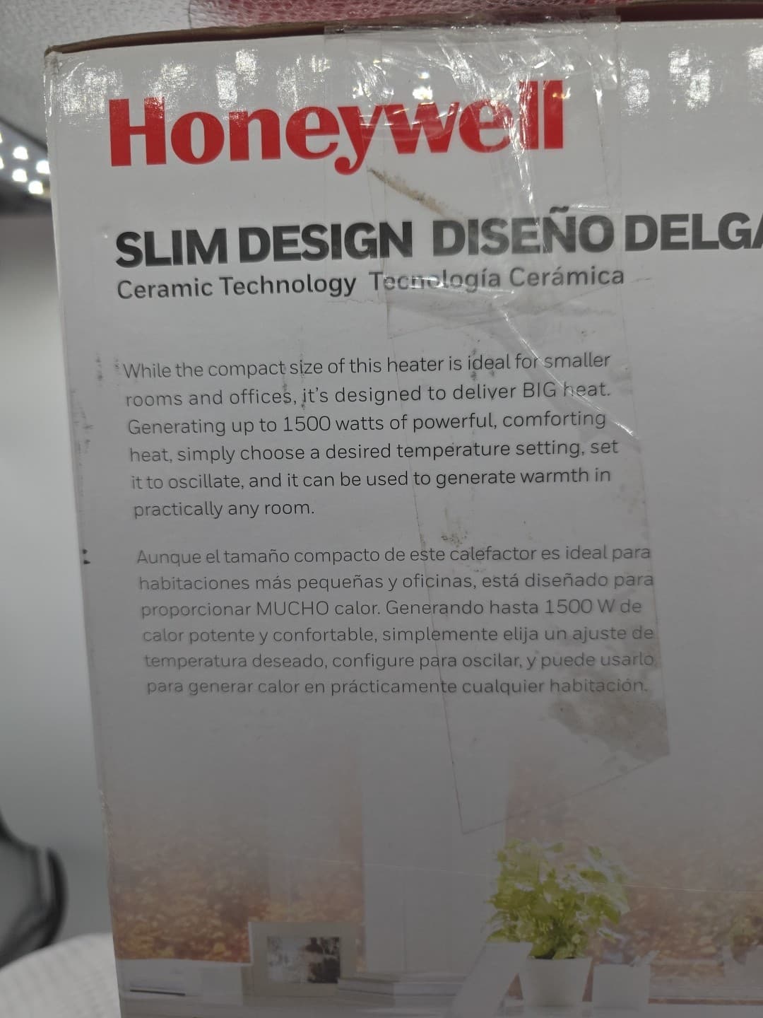Honeywell Slim Design Compact Ceramic Oscillating Heater 2 Heat Settings-Tested 4