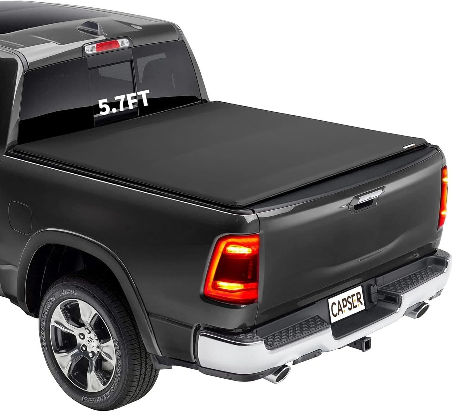  Ram1500 5.7FT Tri-Fold Tonneau Cover Fits 2009-2024 Dodge 5.7ft Soft Tri Fold