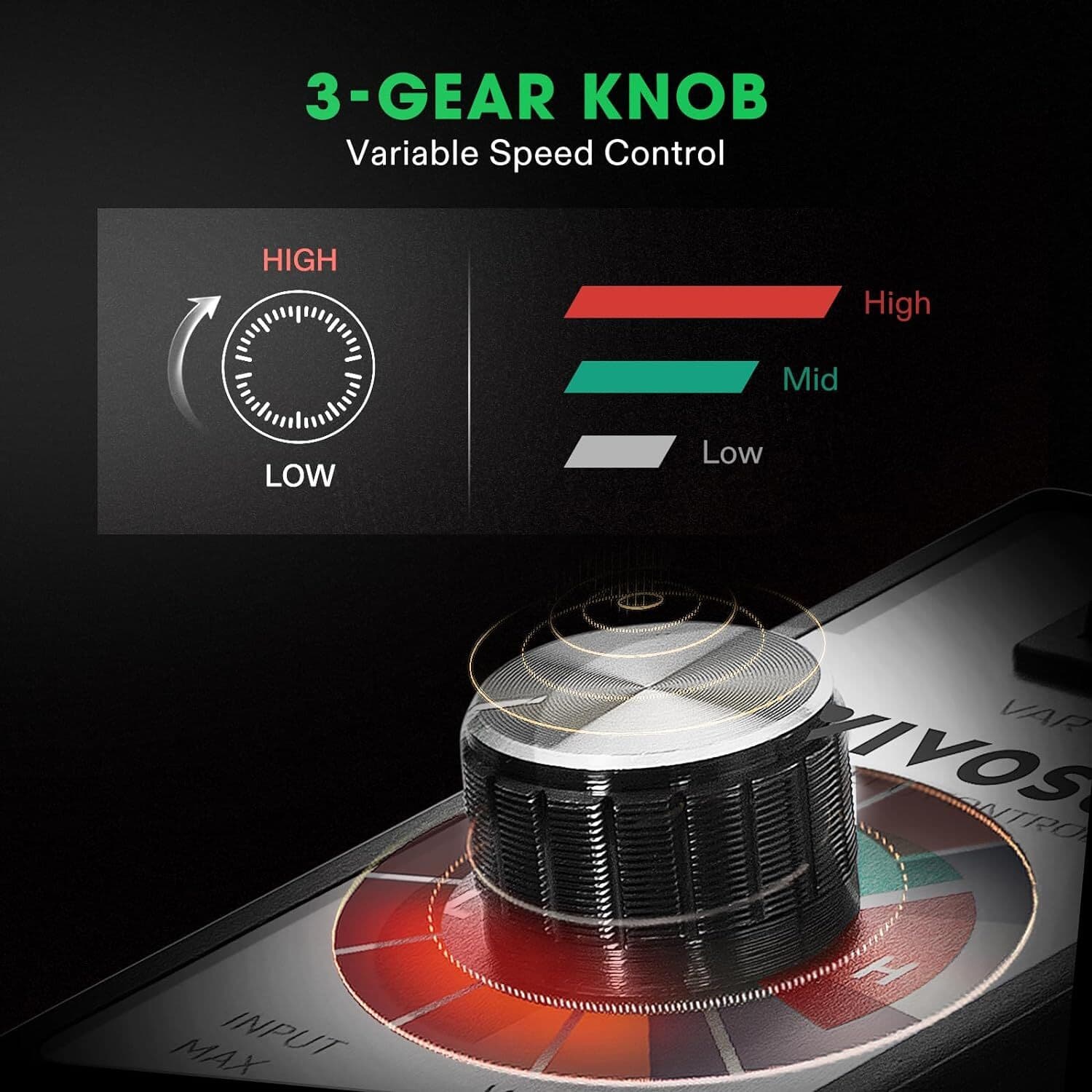 VIVOSUN 1500W Variable Speed Controller Electric Motor AC 120V for Inline Fan 3