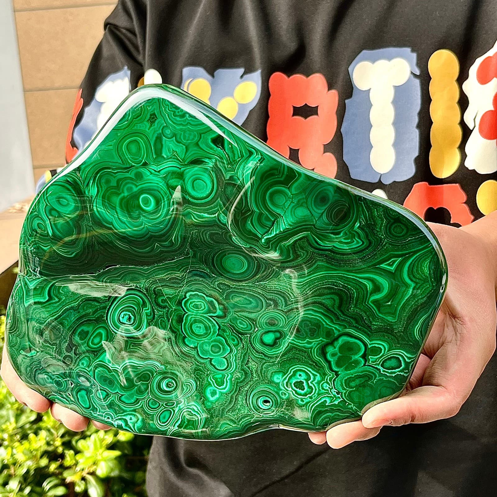 9.28LB Natural glossy Malachite transparent cluster rough mineral sample 4