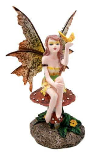 Amy Brown Tropical Sunny Yellow Butterfly Fairy Enchanted Forest Figurine 6.25" 3