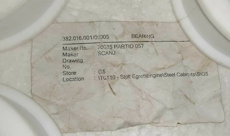 LOT OF 7 PC. SCANJET TANK CLEANING MACHINE G5 BEARING 70085 PARTID 057  5