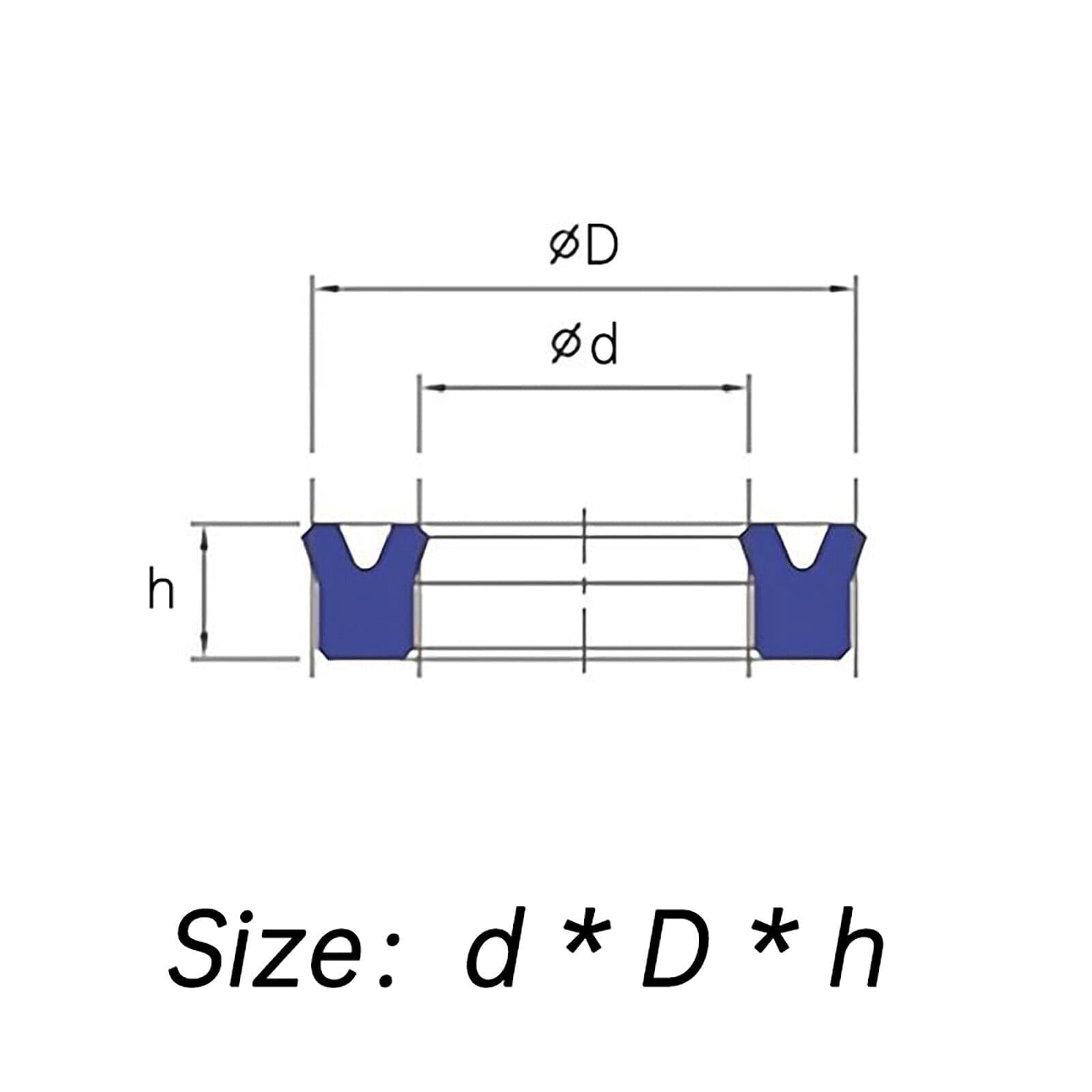 U-Cup Hydraulic ram seal u seal rod & piston working Cylinder 10mm-100mm rod od 2