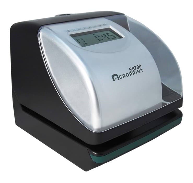 Acroprint ES700 Electronic Time Card Clock Recorder with Keys, Manual Power Cord 4