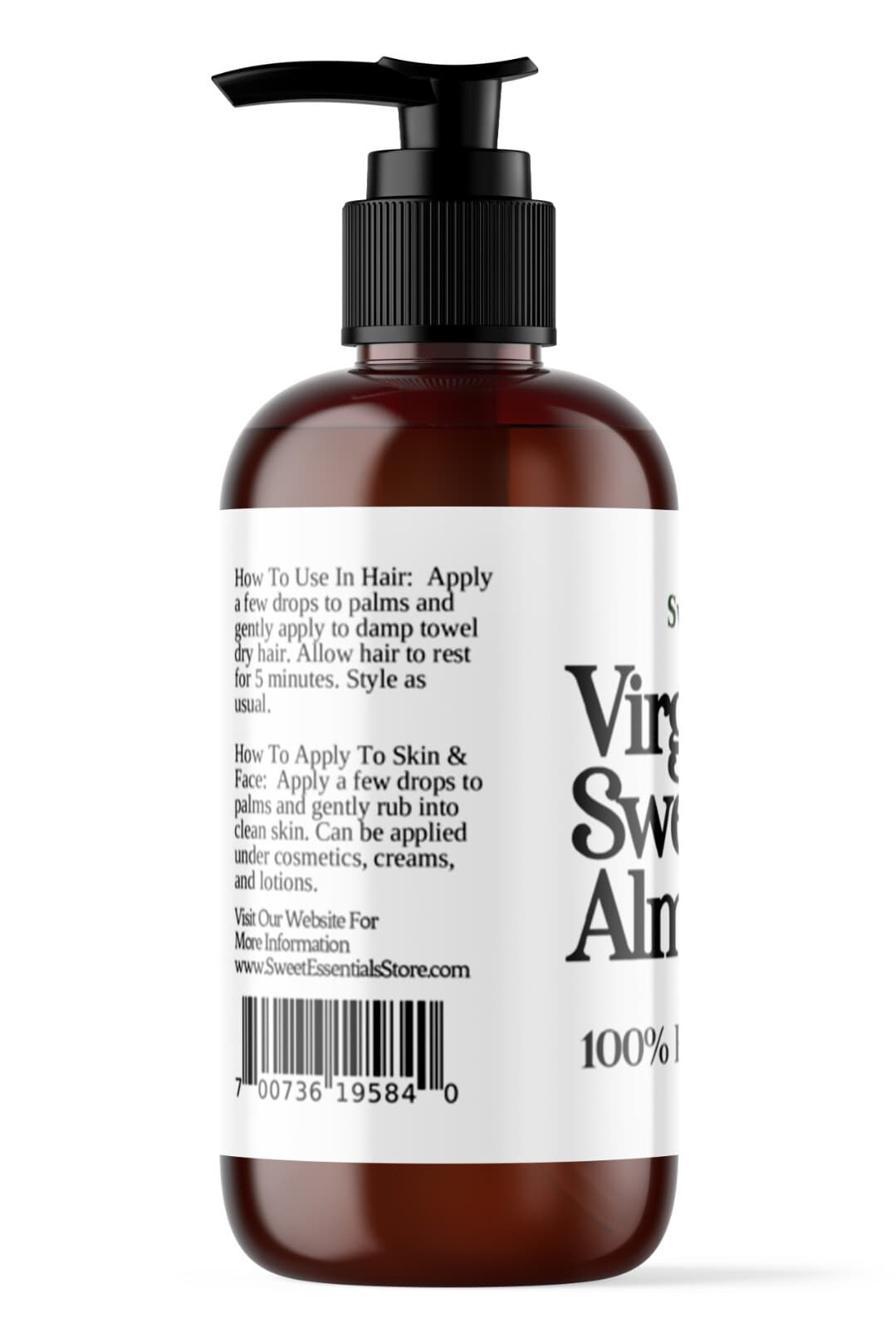 100% Pure Organic Cold Pressed Unrefined Sweet Almond Oil - 8oz - Italy Imported 3