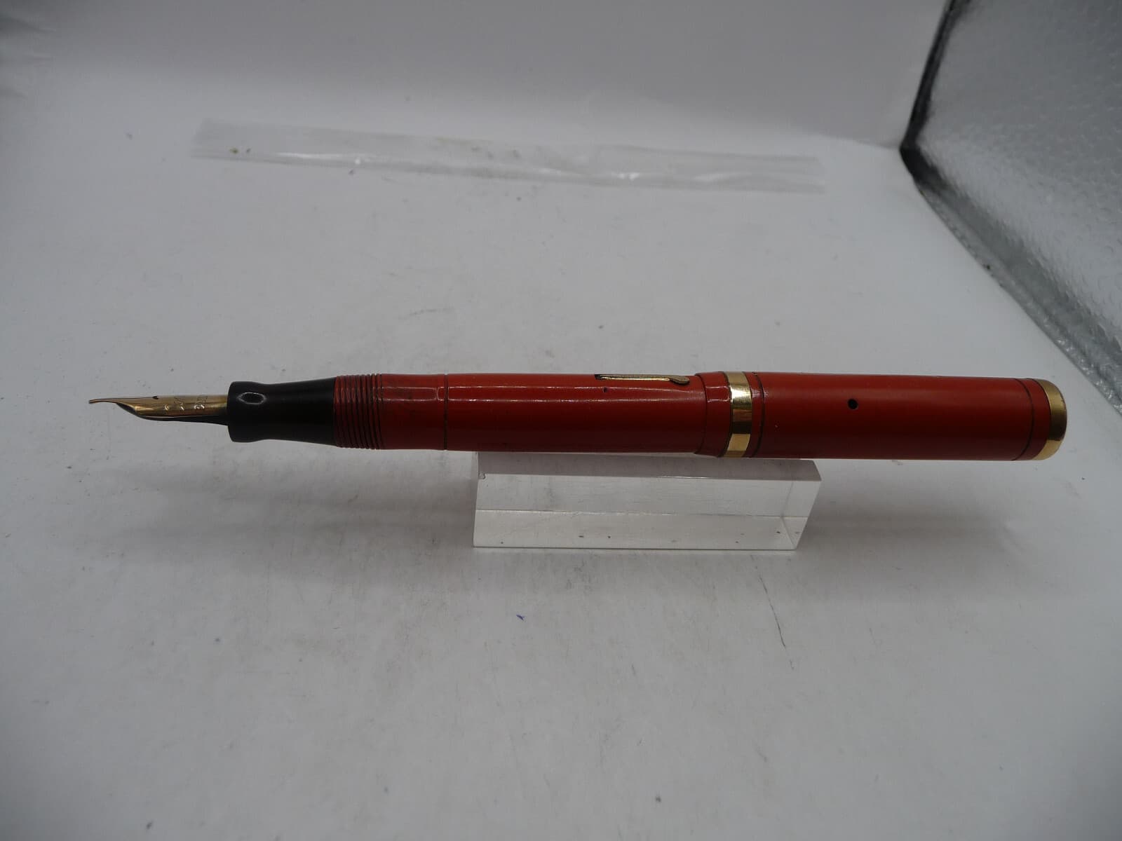 Conklin Vintage Orange Endura Ring Top Fountain pen-l4k fine nib 4