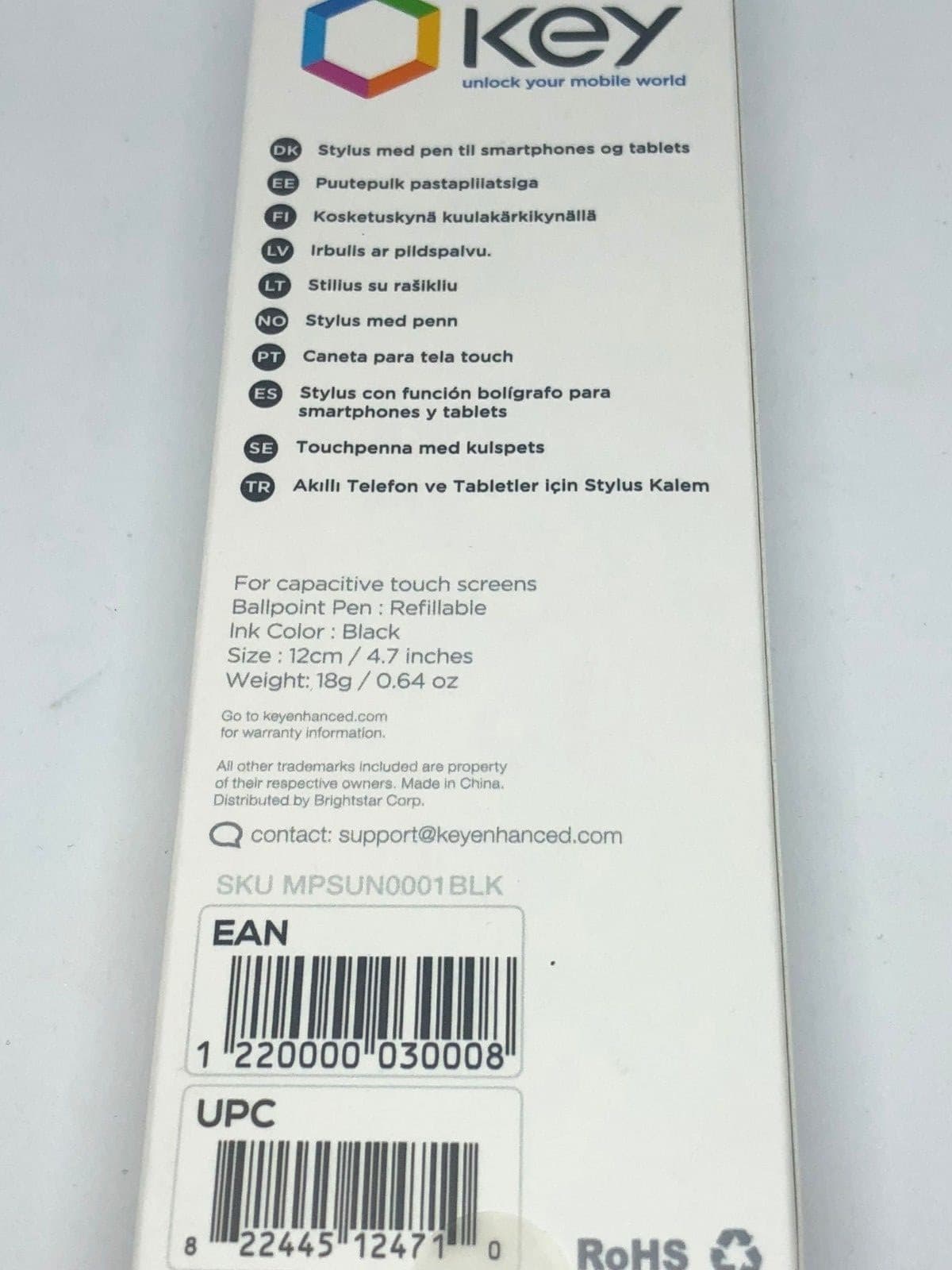 Key STYLUS with Built-in Pen for Smartphones and Tablets - Black/Chrome 4