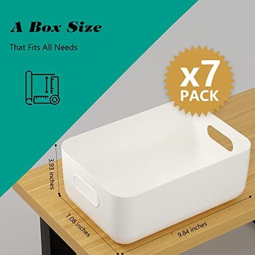 OWill 7 PCS Plastic Storage Bins and Baskets for Efficient Home 7Pcs Medium 3