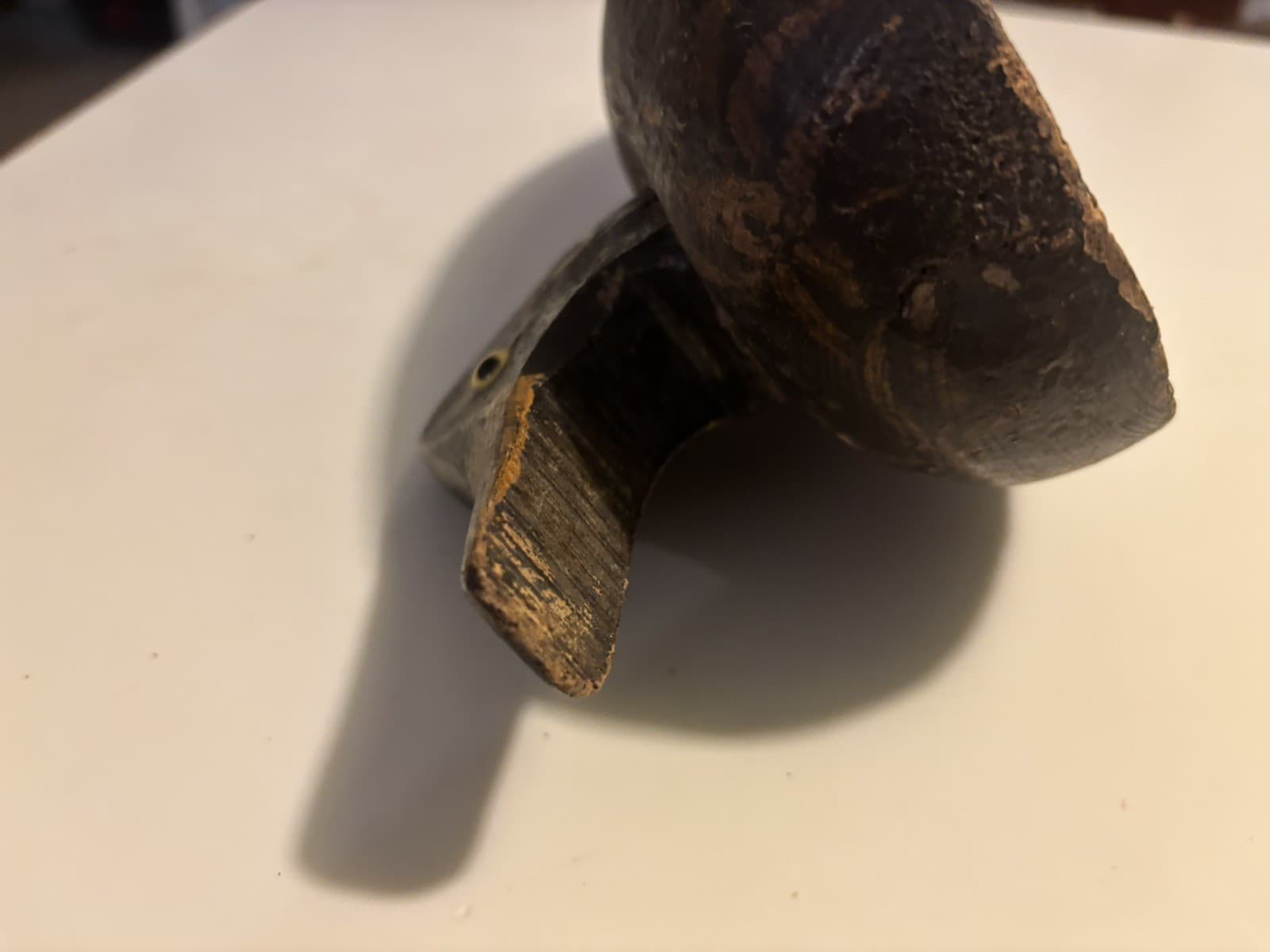 ANTIQUE  DUCK  DECOY CARVED WOOD GLASS EYES  FOLK ART American Primitive 1900 4