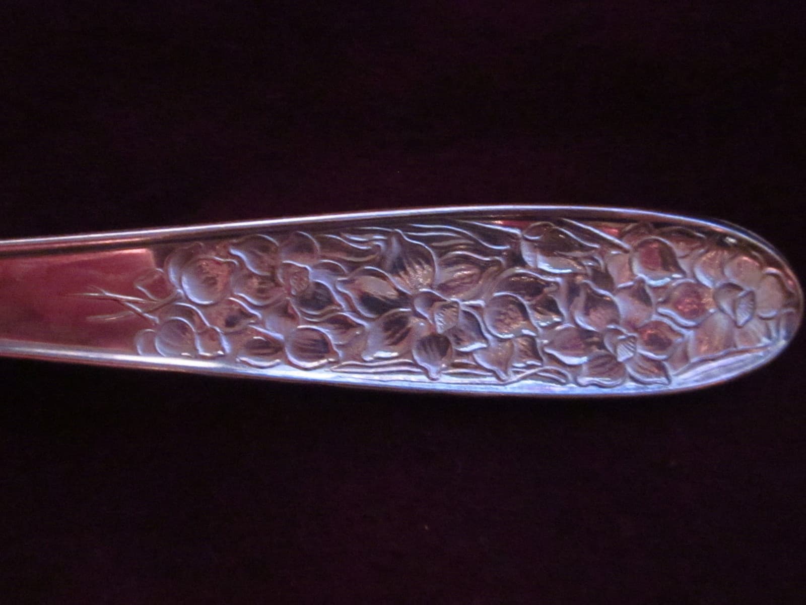  Silverplate National Silver Co. NARCISSUS ROUND BOWL SOUP SPOON 7" W/ Reverse  3