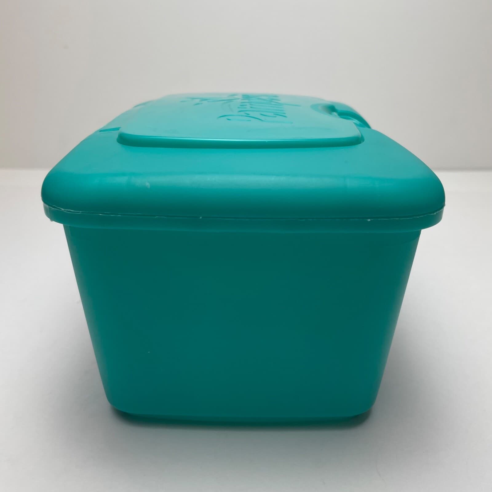 Empty Pampers Baby Wipes Dispenser  Pop Up Container Only Teal Blue Green 3