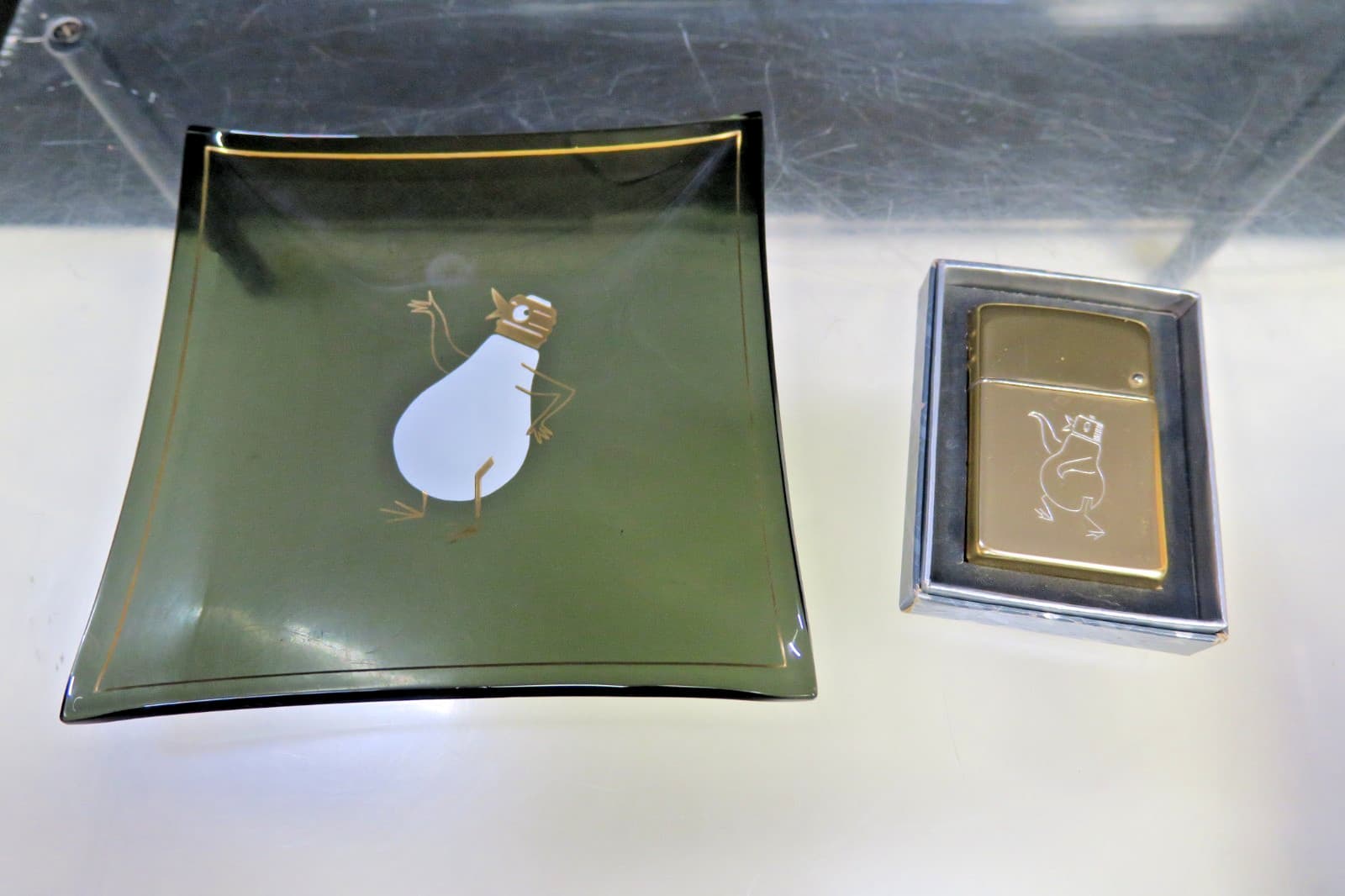 Commonwealth Edison Little Bill Ashtray & Wind Master Lighter MIB 1960's