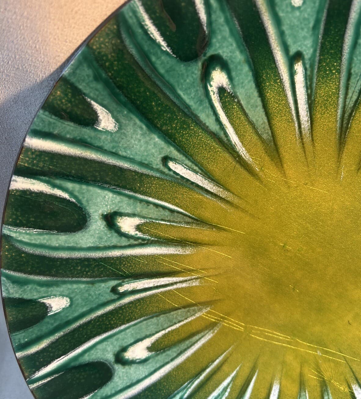 VTG MCM Anita Trottier Signed Enamel On Copper Plate 9.75” Quebec Canada 5