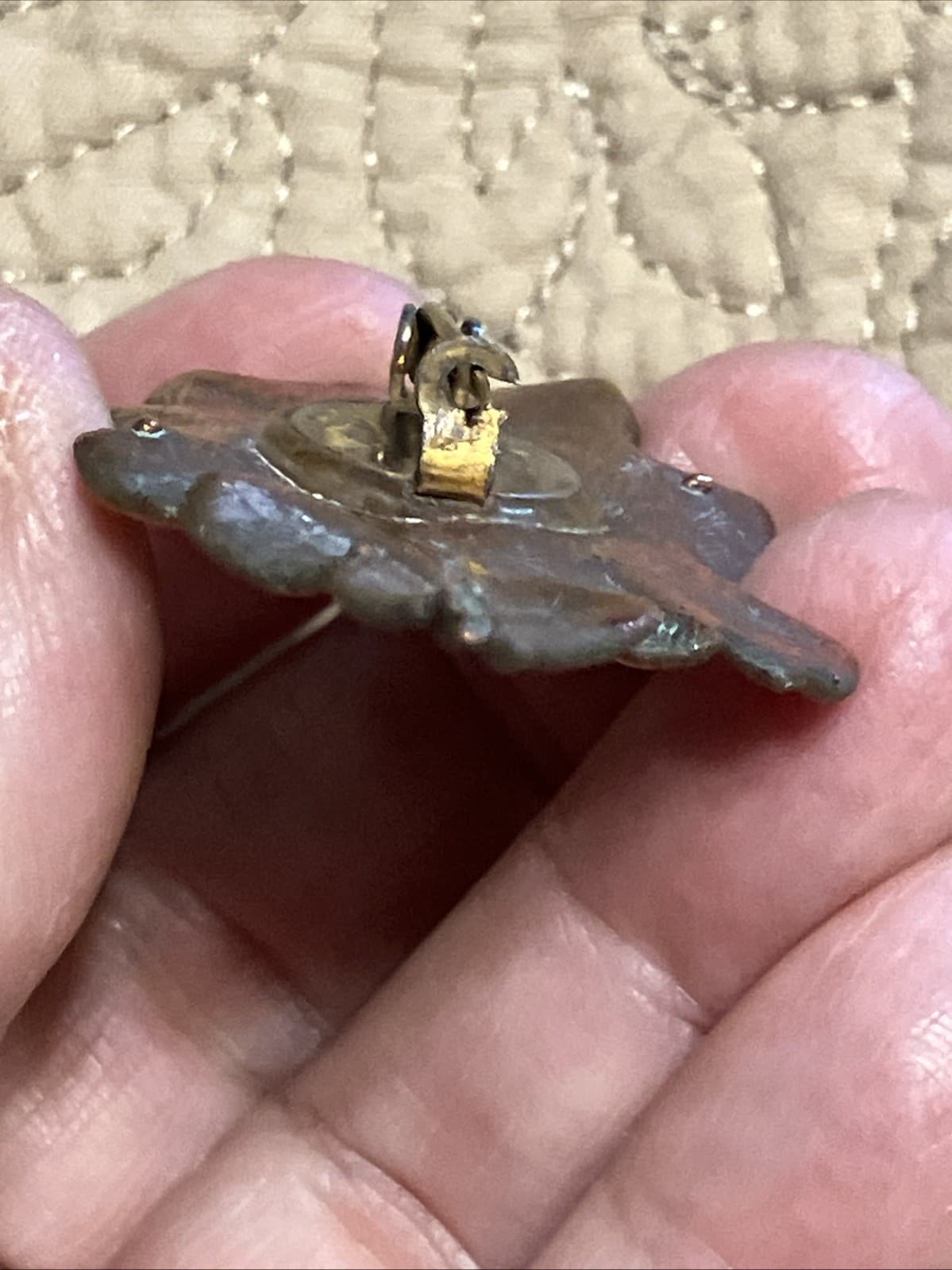 Vintage Cast Copper Oak Leaf Brooch/Pin 2.5”x1.5” 4