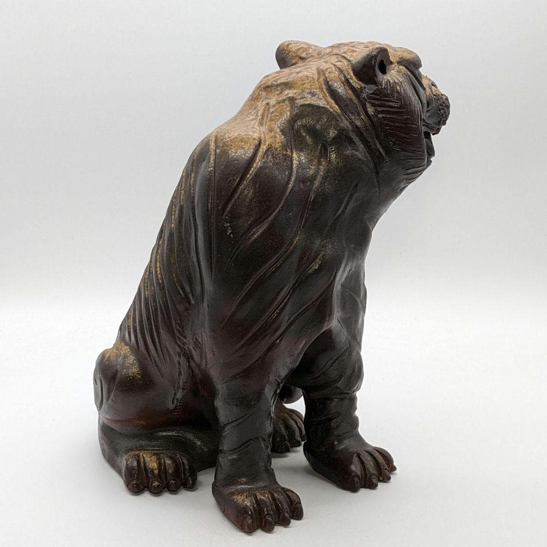 Hidehide Yoshinobu Bizen Ware Tiger Figurine Ceramic Ornament Lucky Charm Japan 6