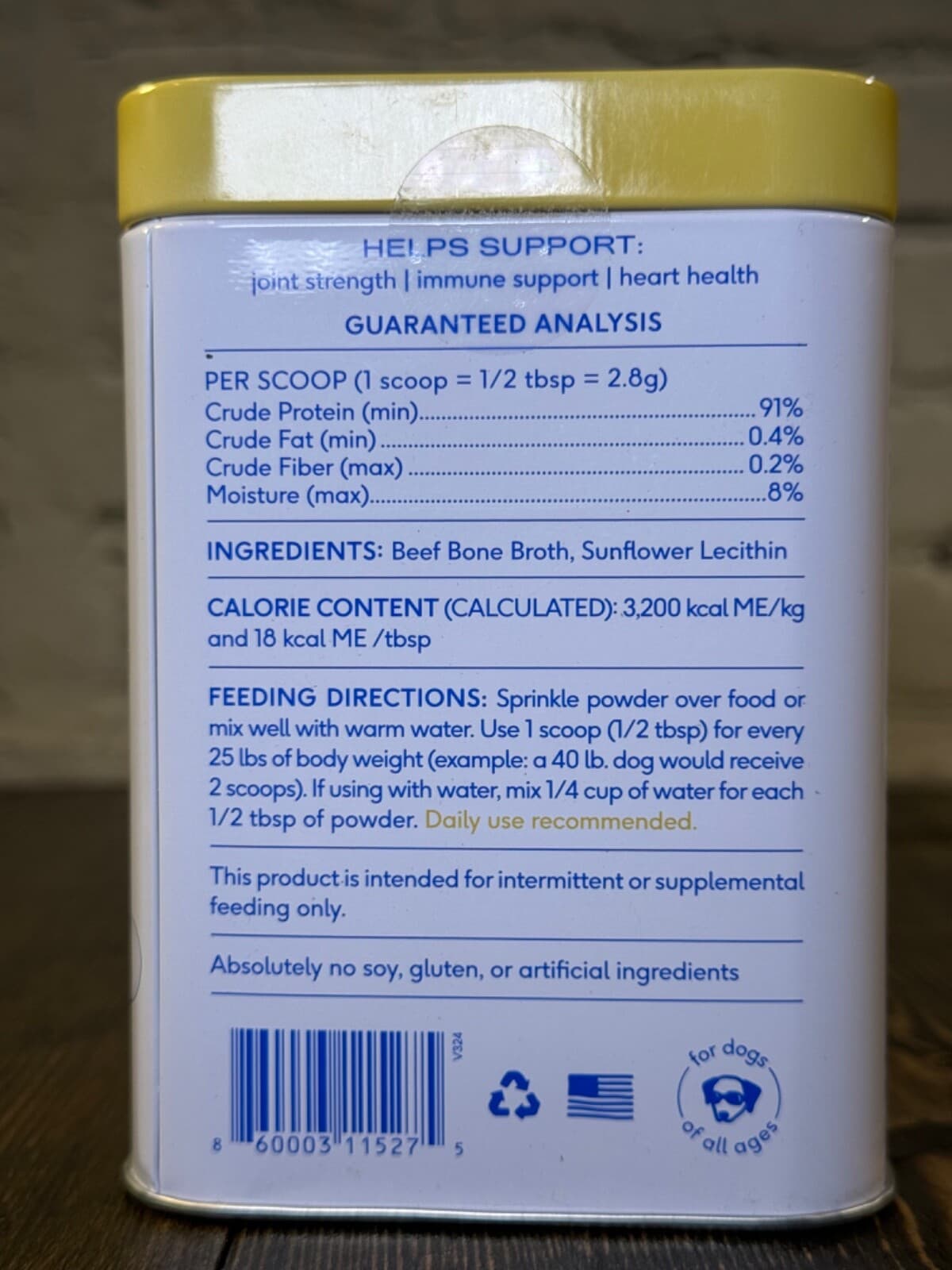 Can Of Native pet bone broth grass fed beef Food topper healthy savory dogs 3