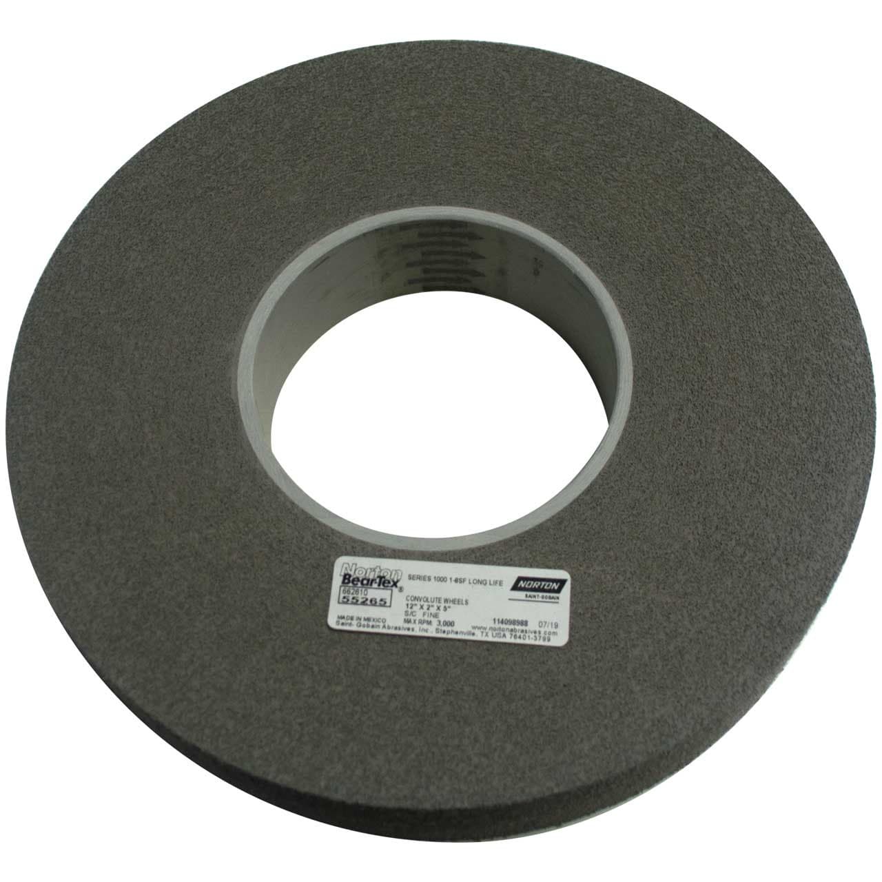 Norton 66261055265 12x2x5" Bear-Tex Series 1000 SC Non-Woven Convolute Wheels