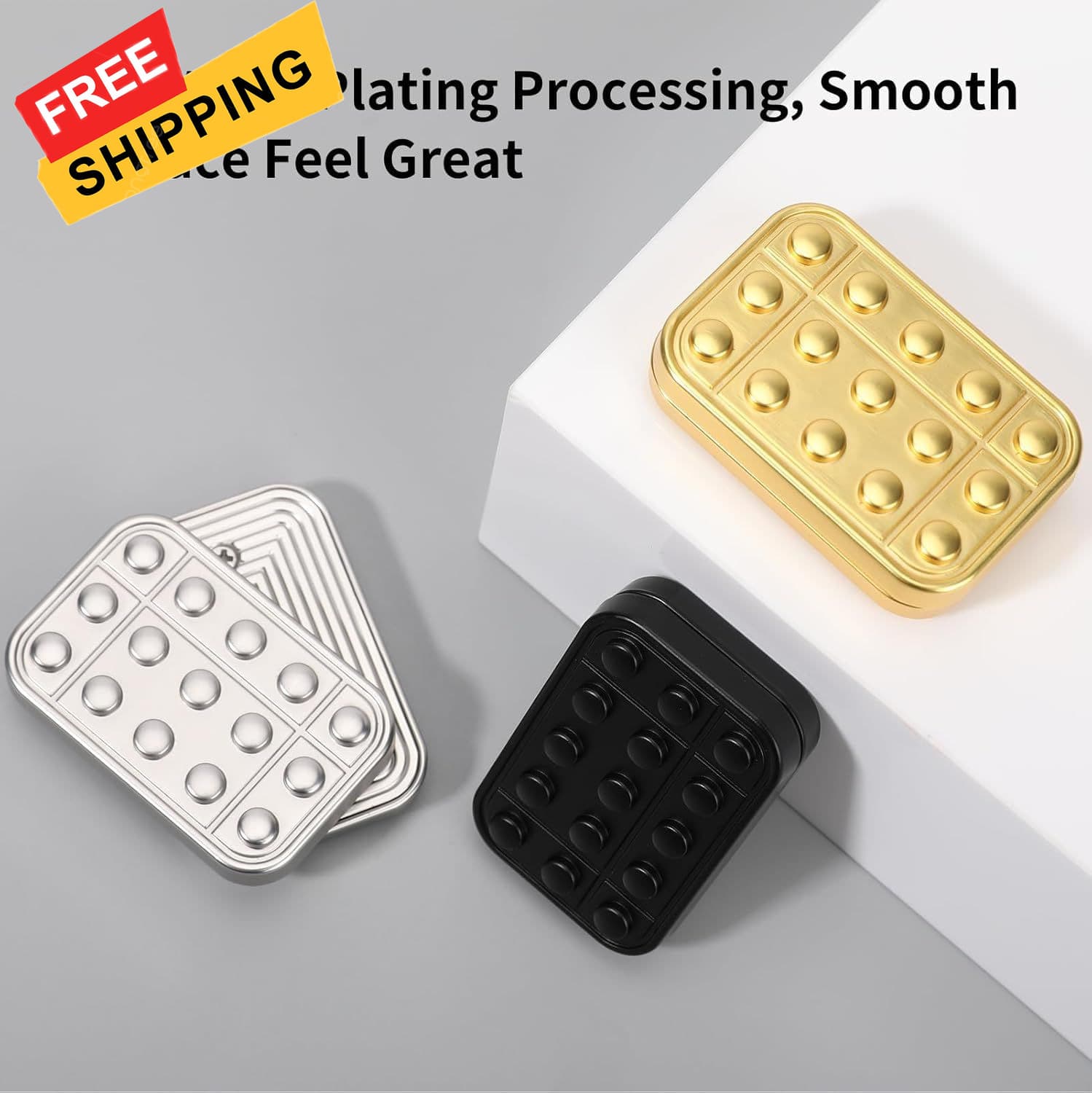 Fidget Toys Adults Metal Magnetic Slider Magnet Finger Haptic Black  6