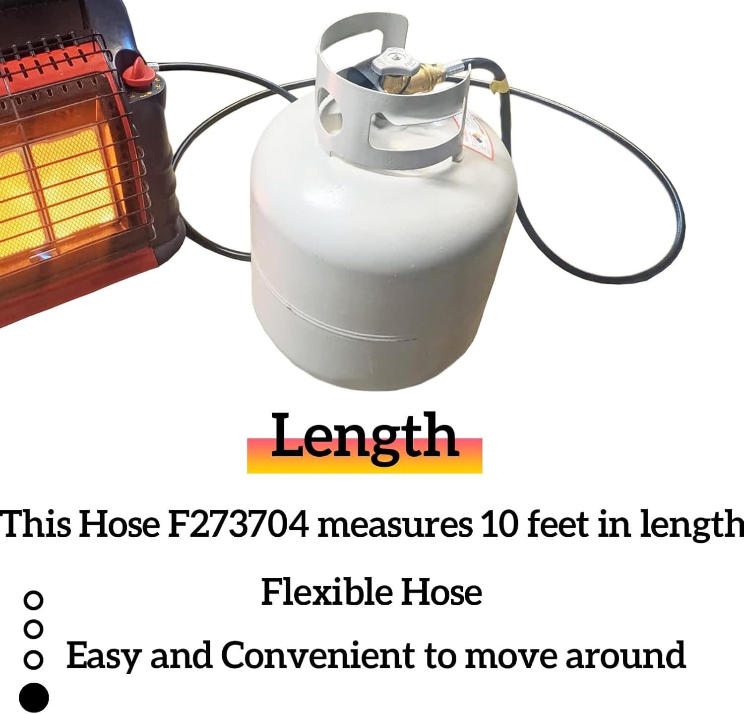 10 Ft Propane Heater Hose F273704 For Mr. Heater Buddy Series Hose Assembly 6