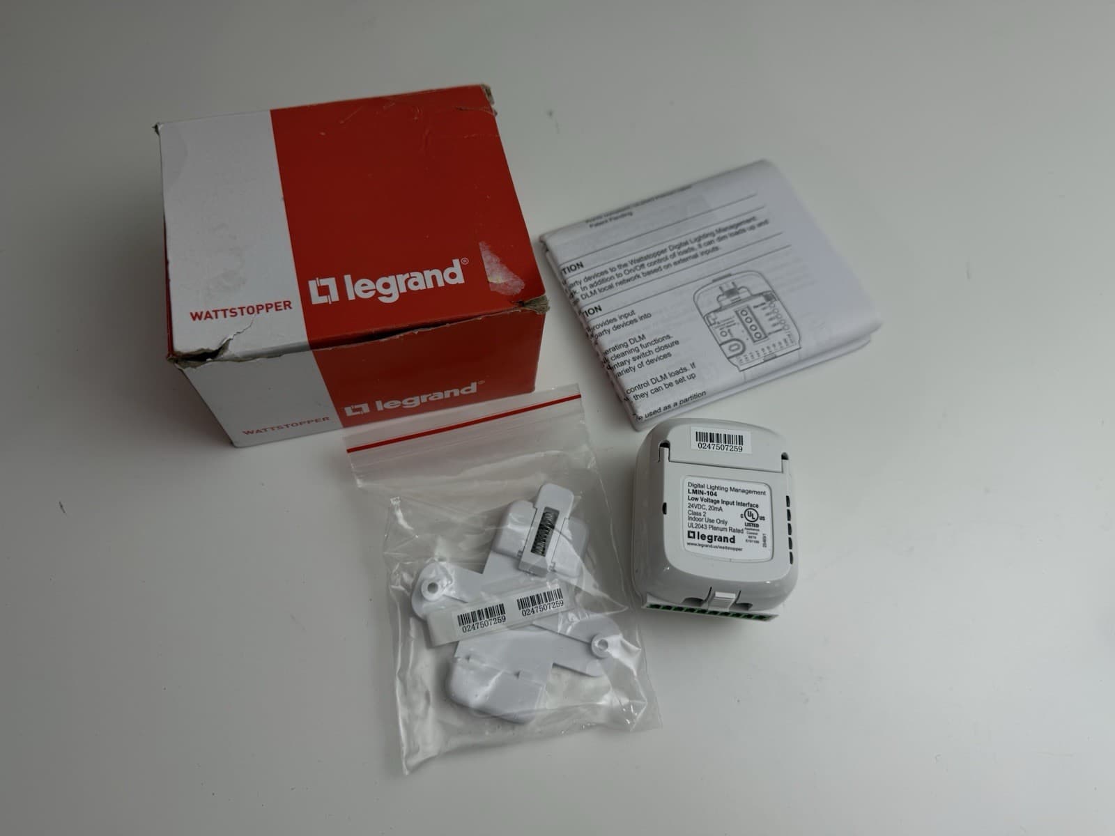 NEW Legrand LMIN-104 WattStopper 24V DC Low Voltage Input Interface 20mA White 4
