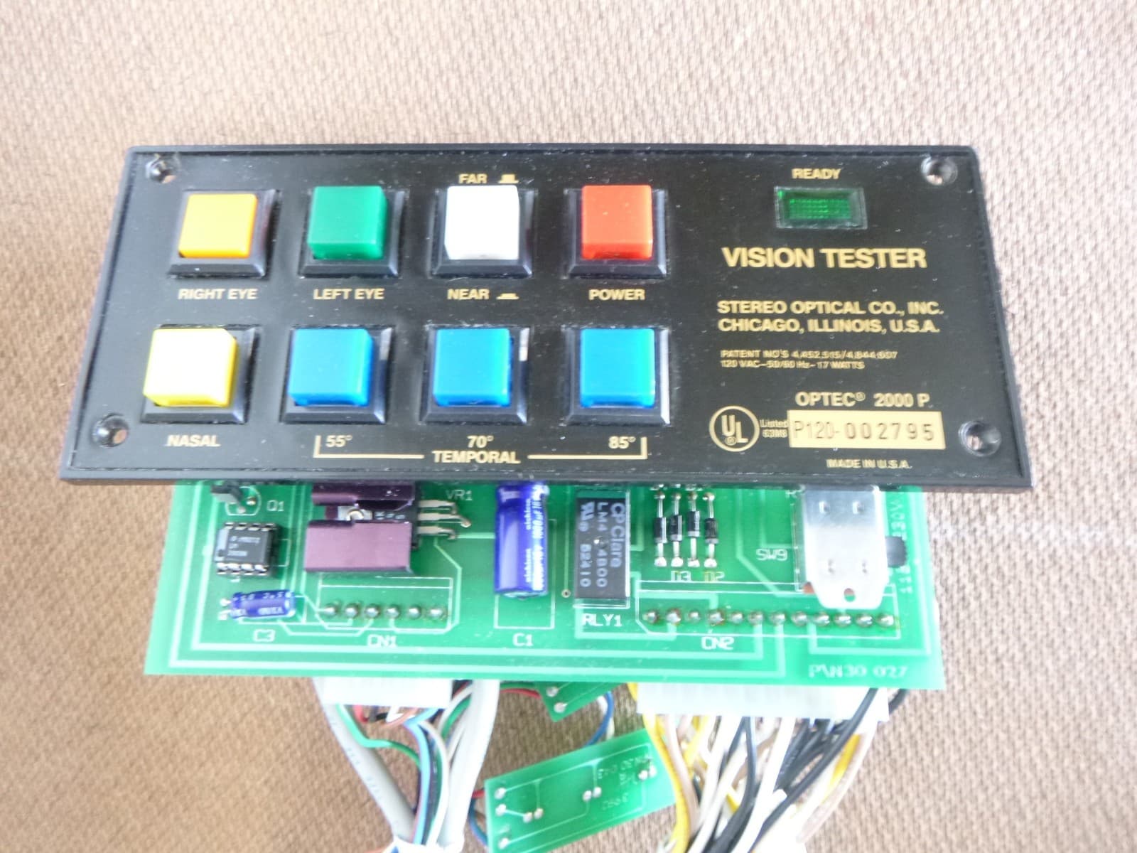Stereo Optical Co. Inc. Optec 2000-P Vision Tester Keyboard Keypad Circuit Board