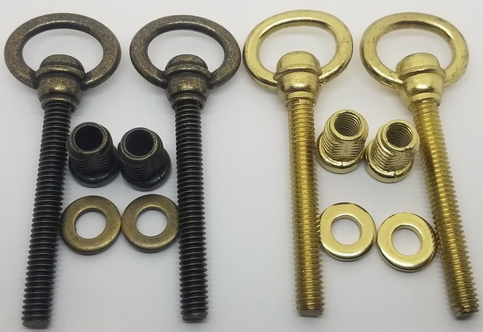 SMALL Antique Brass Steel Cheval Mirror Mount Set vintage retro old kit screws 5