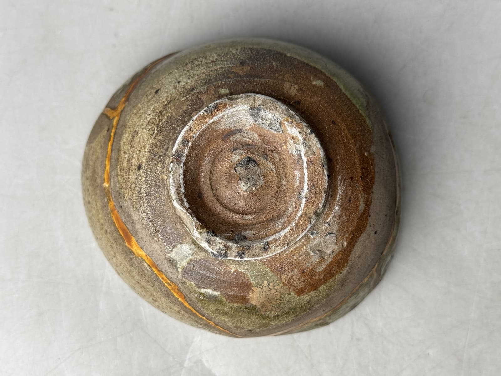 Y8774 CHAWAN Karatsu-ware kintsugi box Japan antique tea ceremony teacup pottery 5