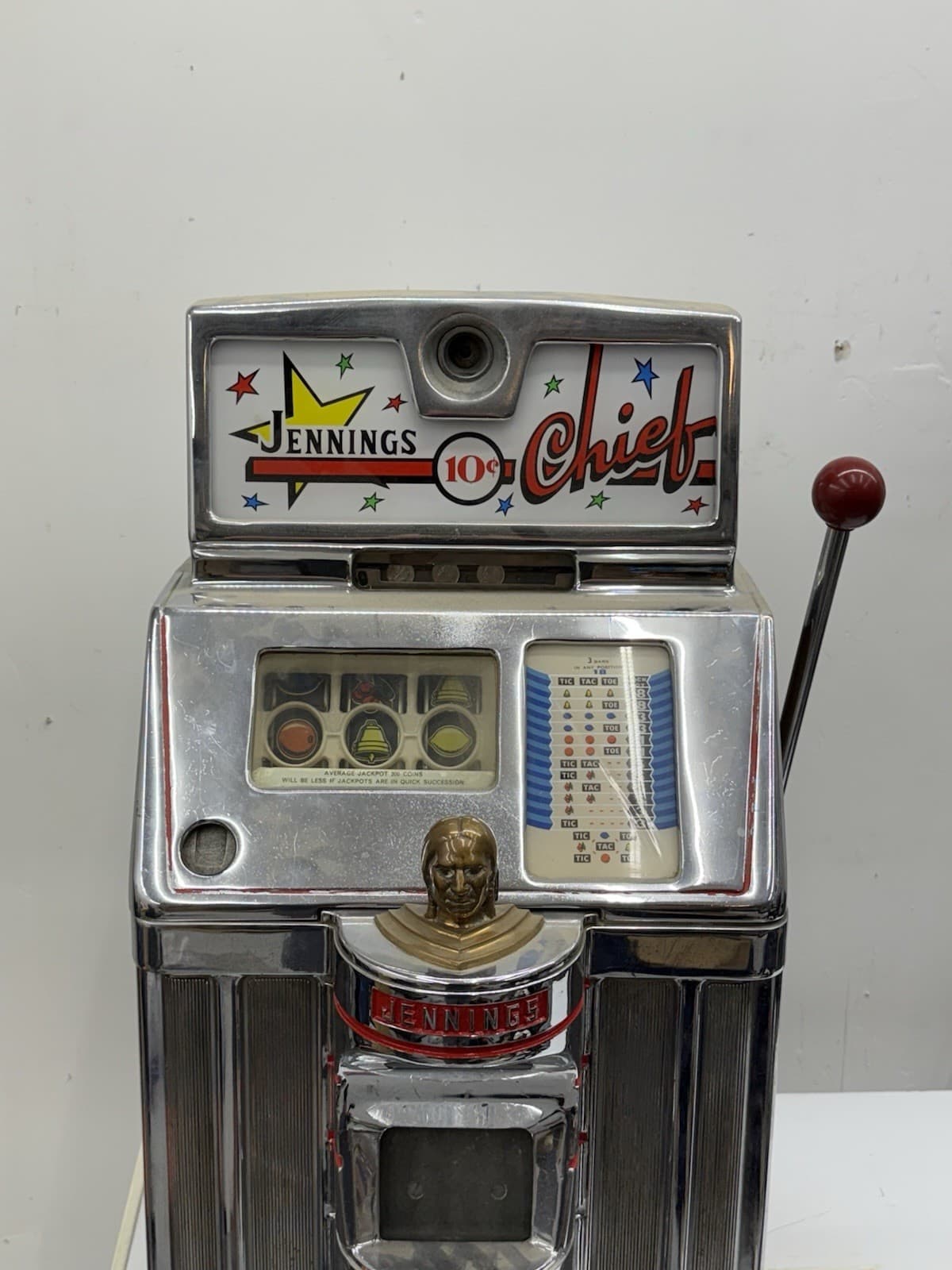Jennings 10c Chief Tic-Tac-Toe Fruit Slot Machine circa 1930’s 3