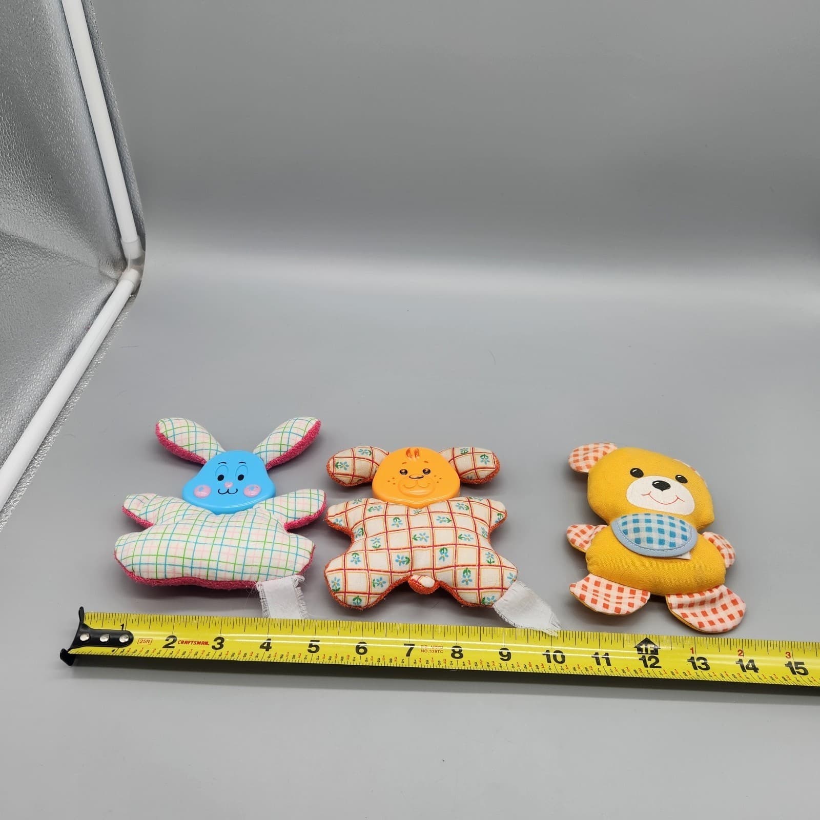 Vintage 80s baby Infant Rattle Toys Plush Lot 6 Playskool Fisher-Price 1st Years 3