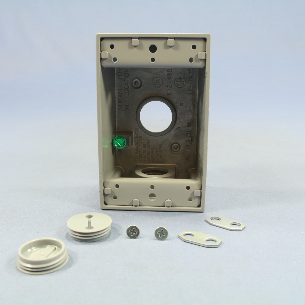 P&S Gray Die-Cast Aluminum Weatherproof 1-Gang Outlet Box 3-Hole 3/4" WPB33