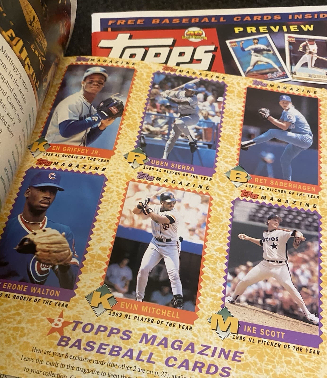 TOPPS MAGAZINES PREMIER WINTER 1990/SPRING 1990/WINTER 1991- ALL +BASEBALL CARDS 5