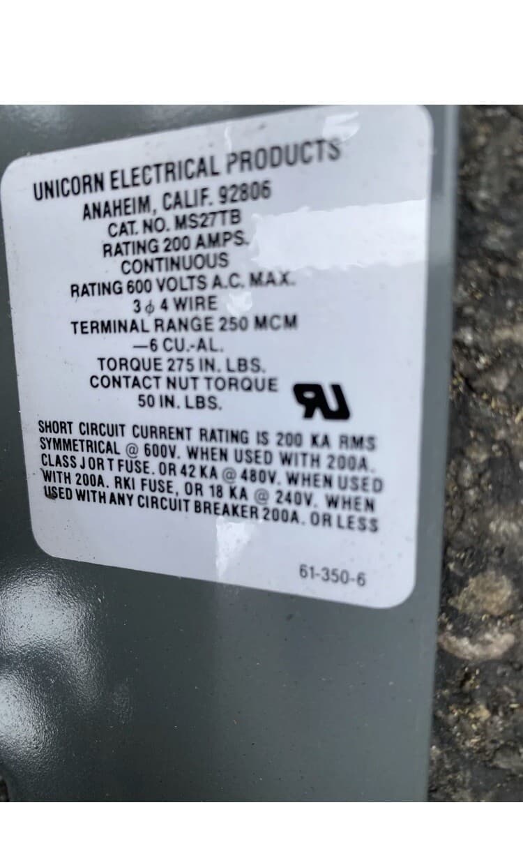 UNICORN TEST BLOCK CAT # MS27TB 200A NEW 6