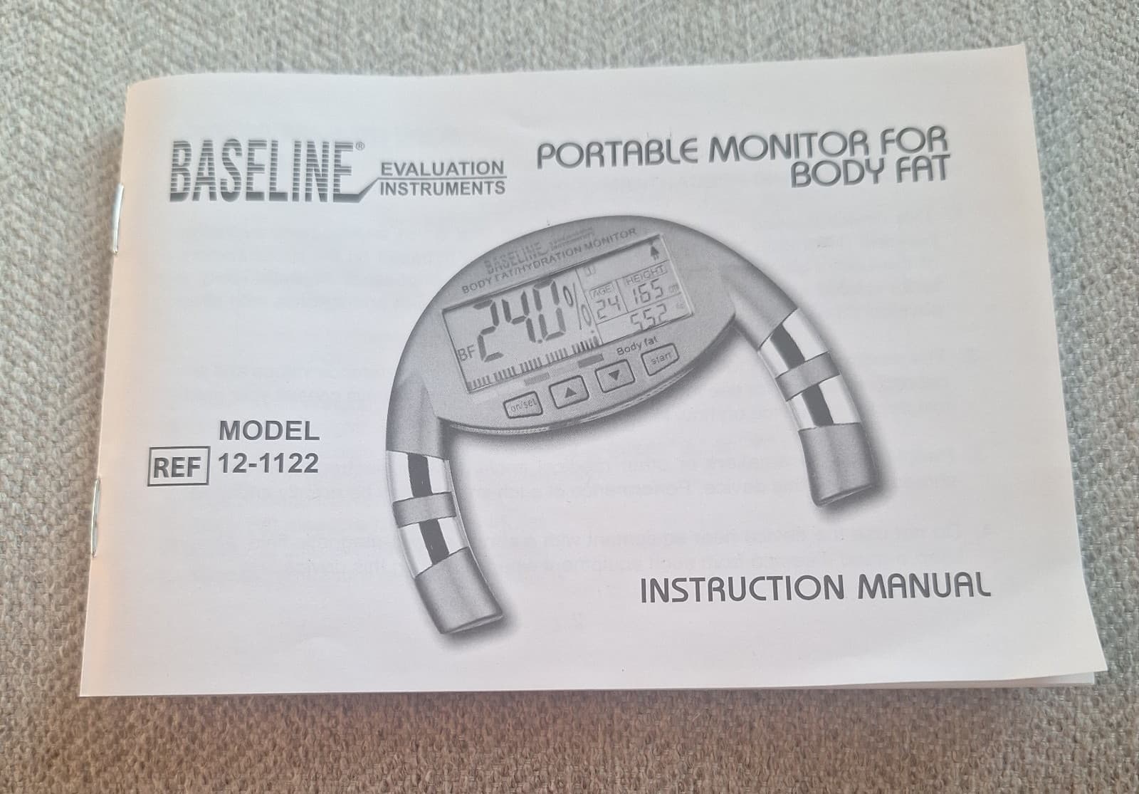 Baseline Evaluation Instruments Body Fat/Hydration Monitor w/ Box and Manual 3