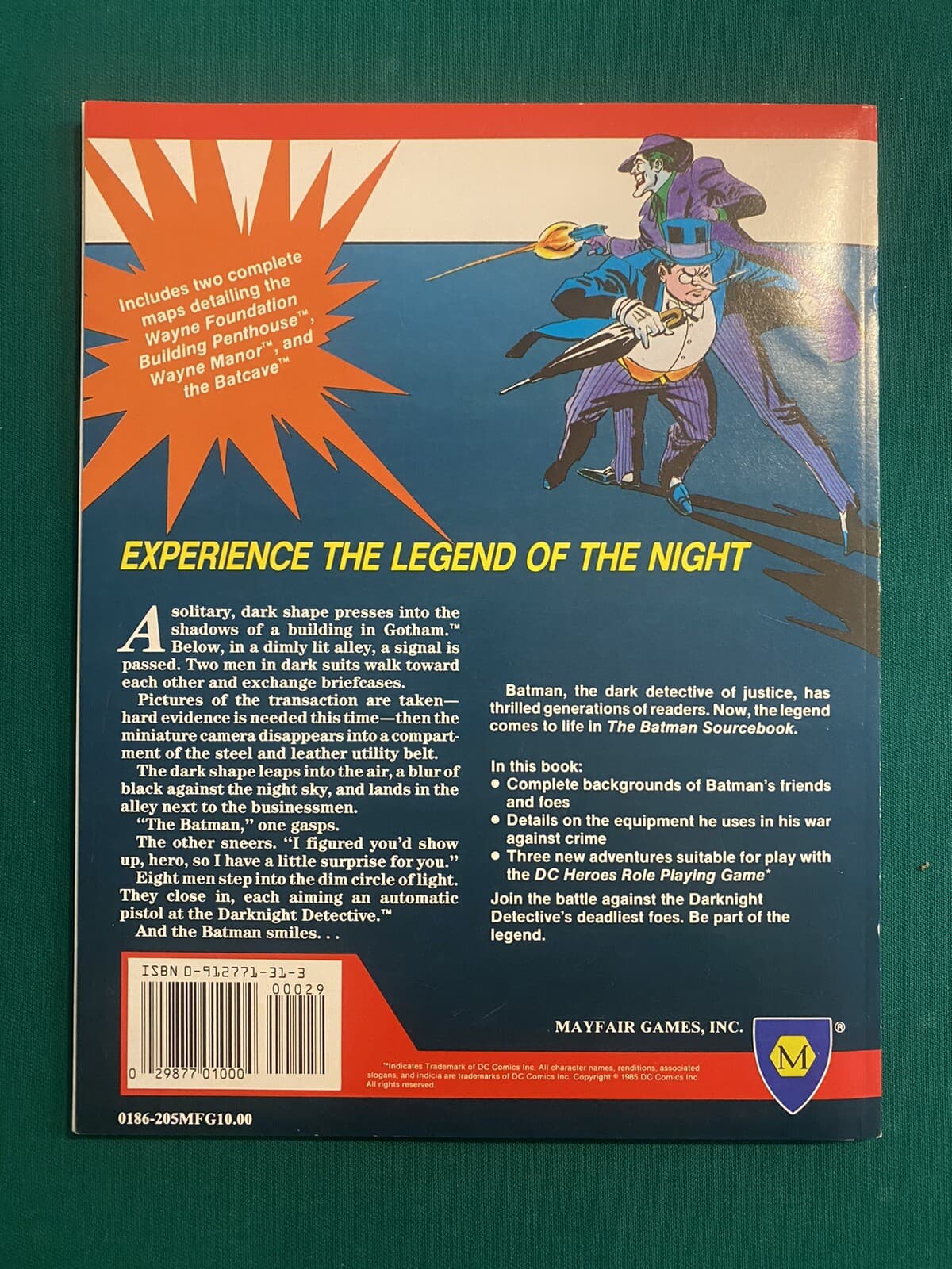 MINT DC Heroes Role Playing Game: BATMAN  By Mike Stackpole Mayfair Games 1985!! 2