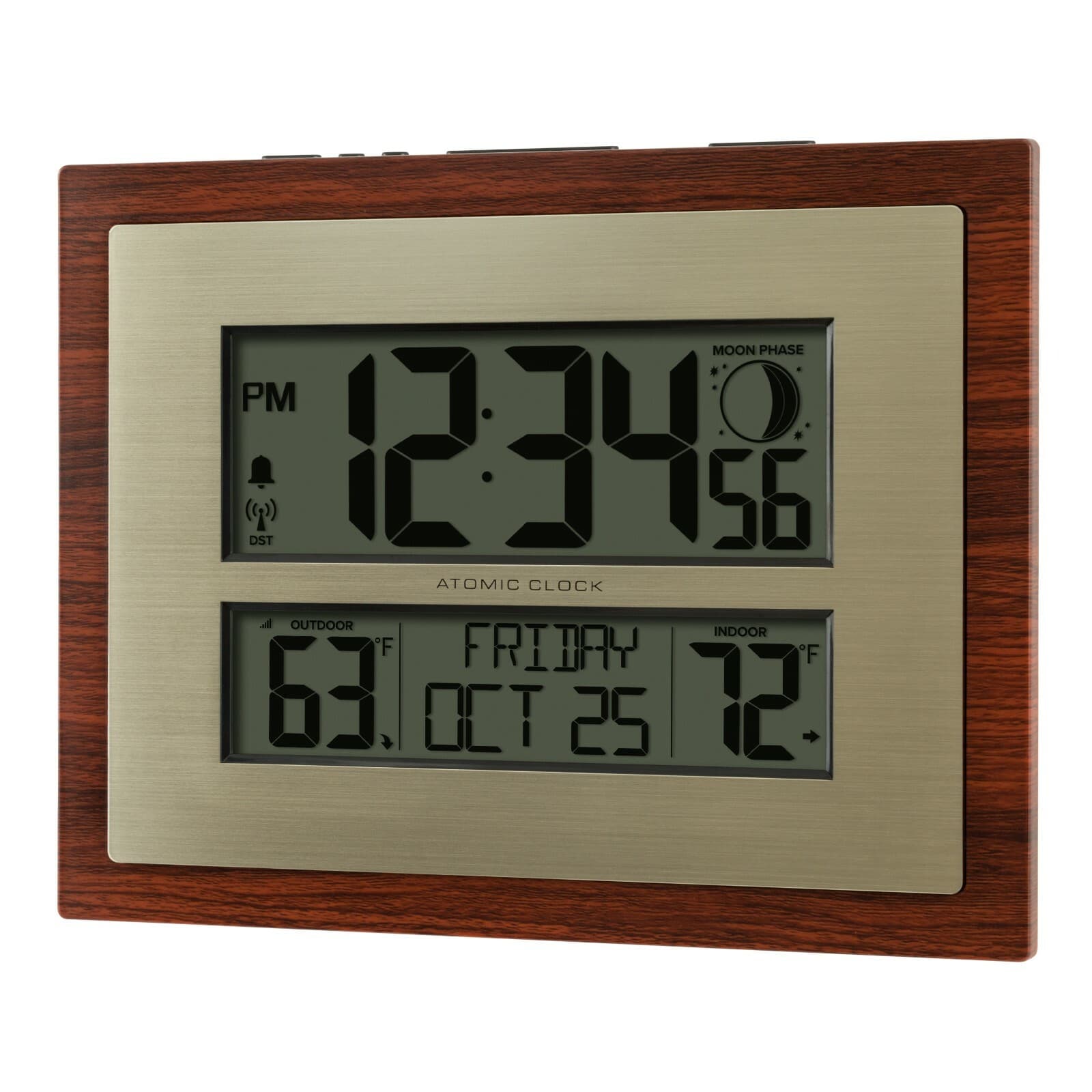 513-23137 La Crosse Technology Atomic Digital Wall Clock with Moon Phase TX141V3 3