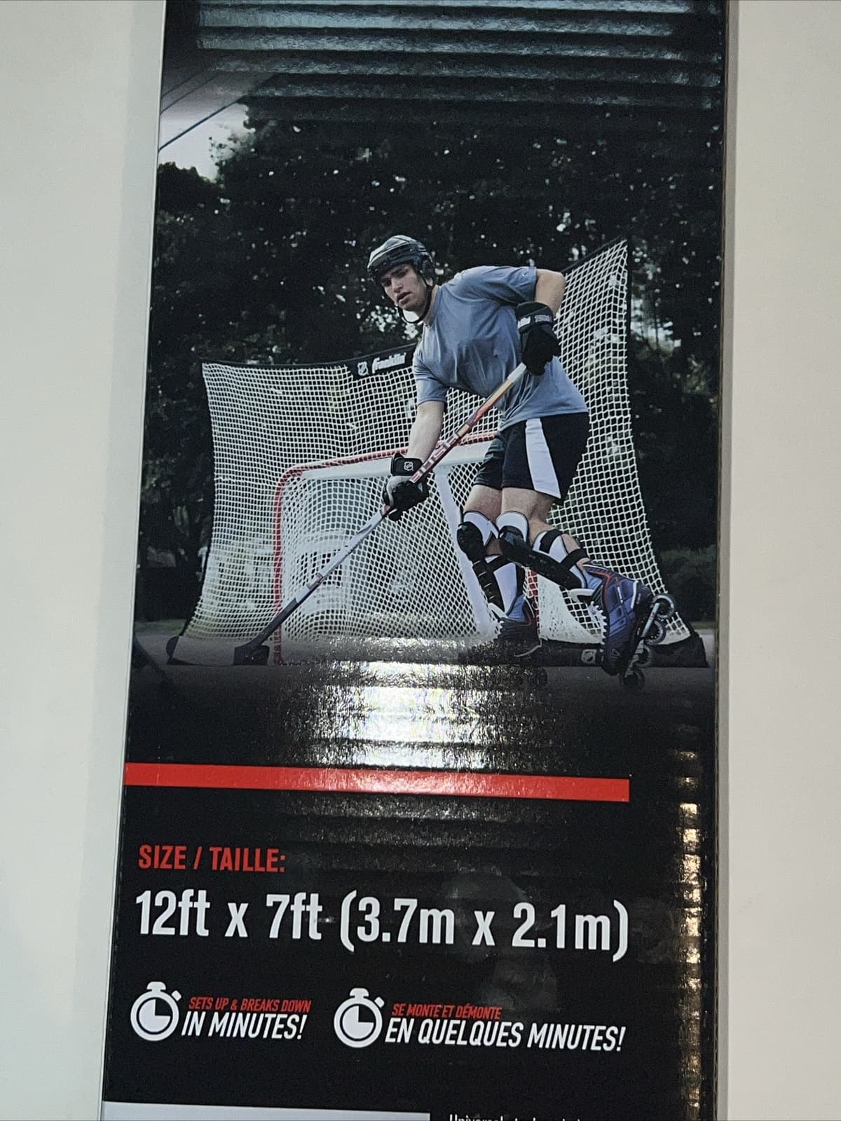 Franklin Sports NHL Hockey Goal Backstop Net 12ft x 7ft ( 3.7m x 2.1m) Goal Set 3