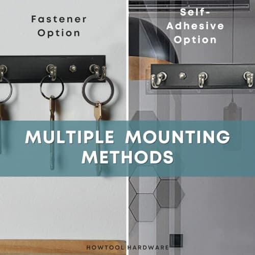 Key Hook Rack Wall Mounted & Self Aadesive 4 Hooks New Zealand Pine Wood  3