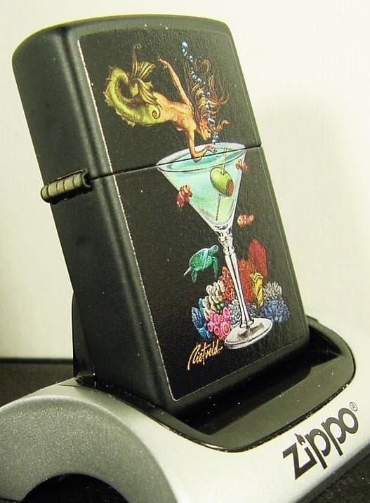 2021 MERMAID DIVING INTO MARTINI GLASS ZIPPO LIGHTER NEW & ZIPPO BOX 4