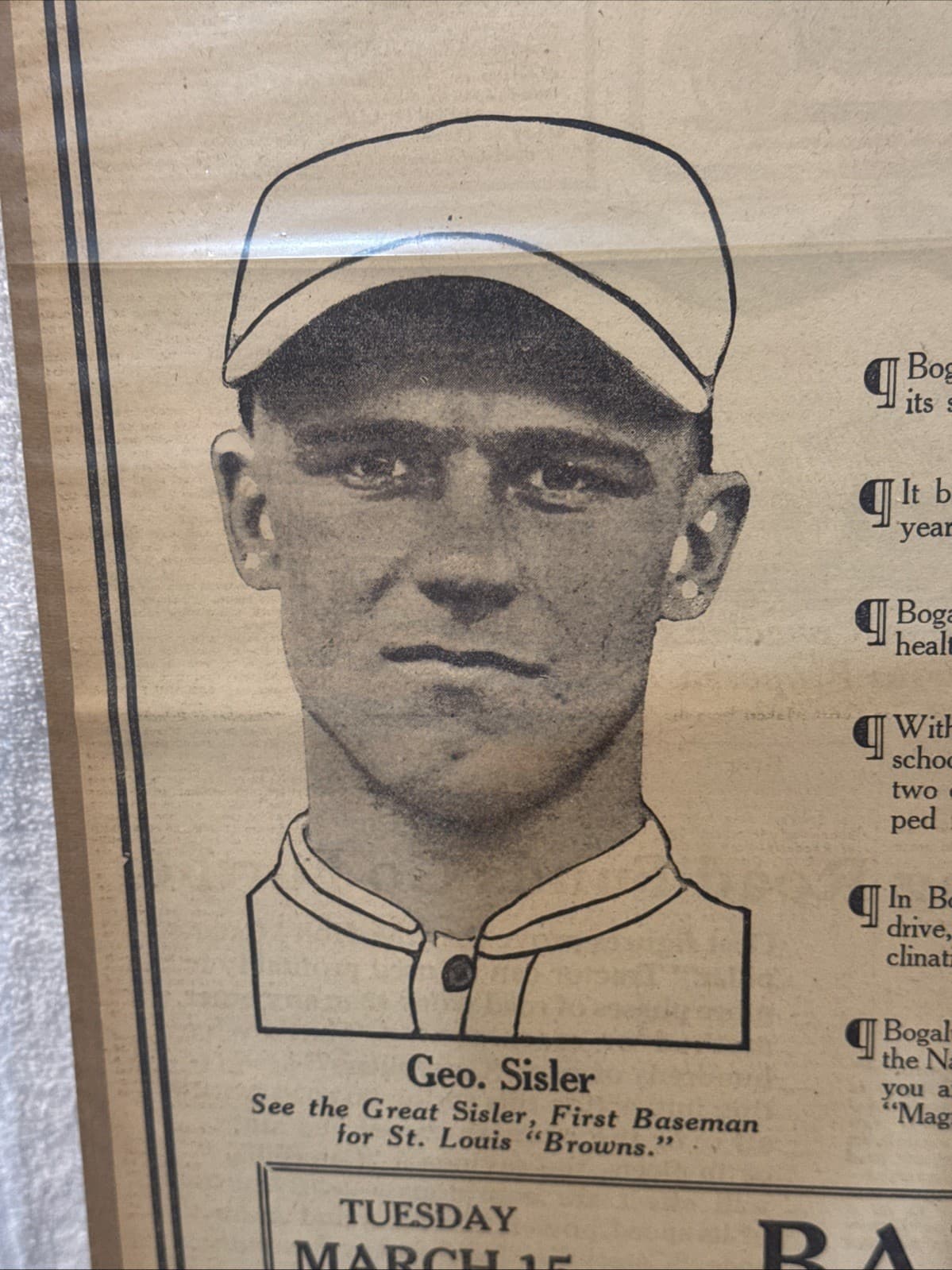 RARE 3-13-1921 Brooklyn Dodgers vs. St. Louis Browns Paper, George Sisler, WOW!! 5