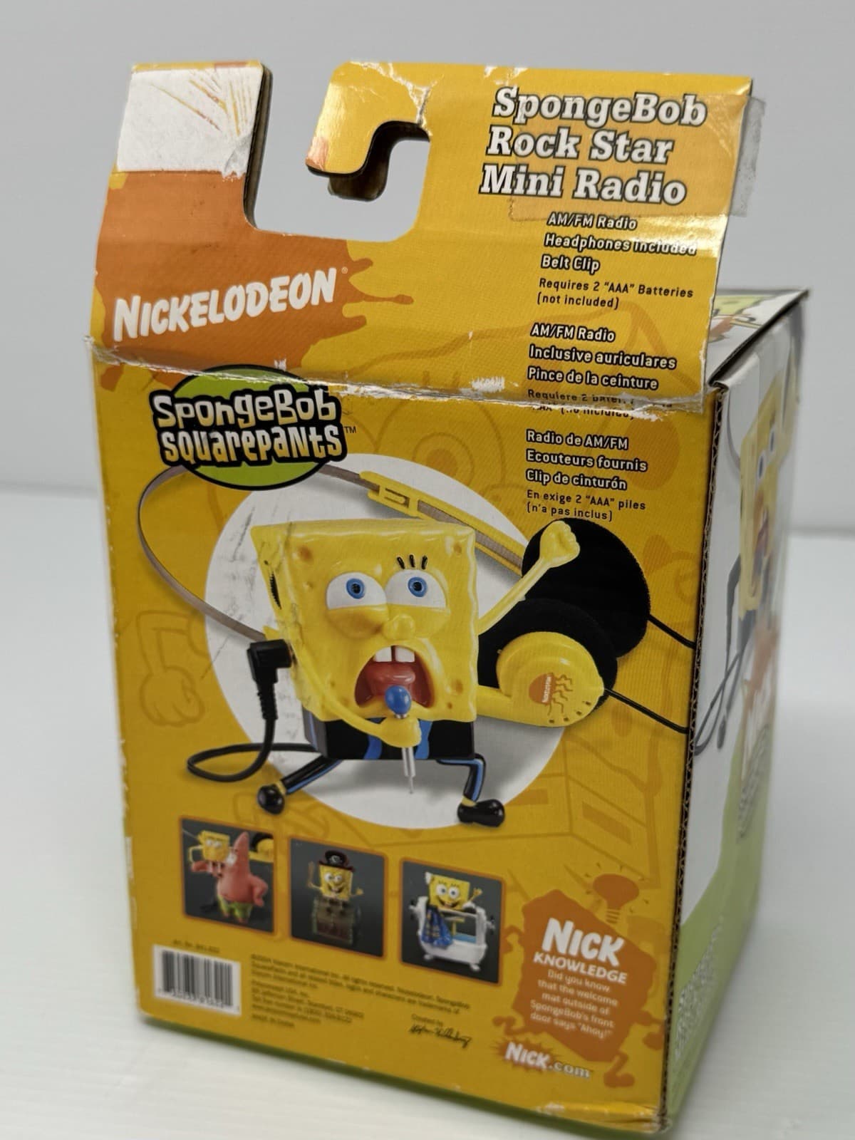 RARE Vtg Spongebob Square Pants Novelty Rock Star Mini Radio AM/FM Headphones 3