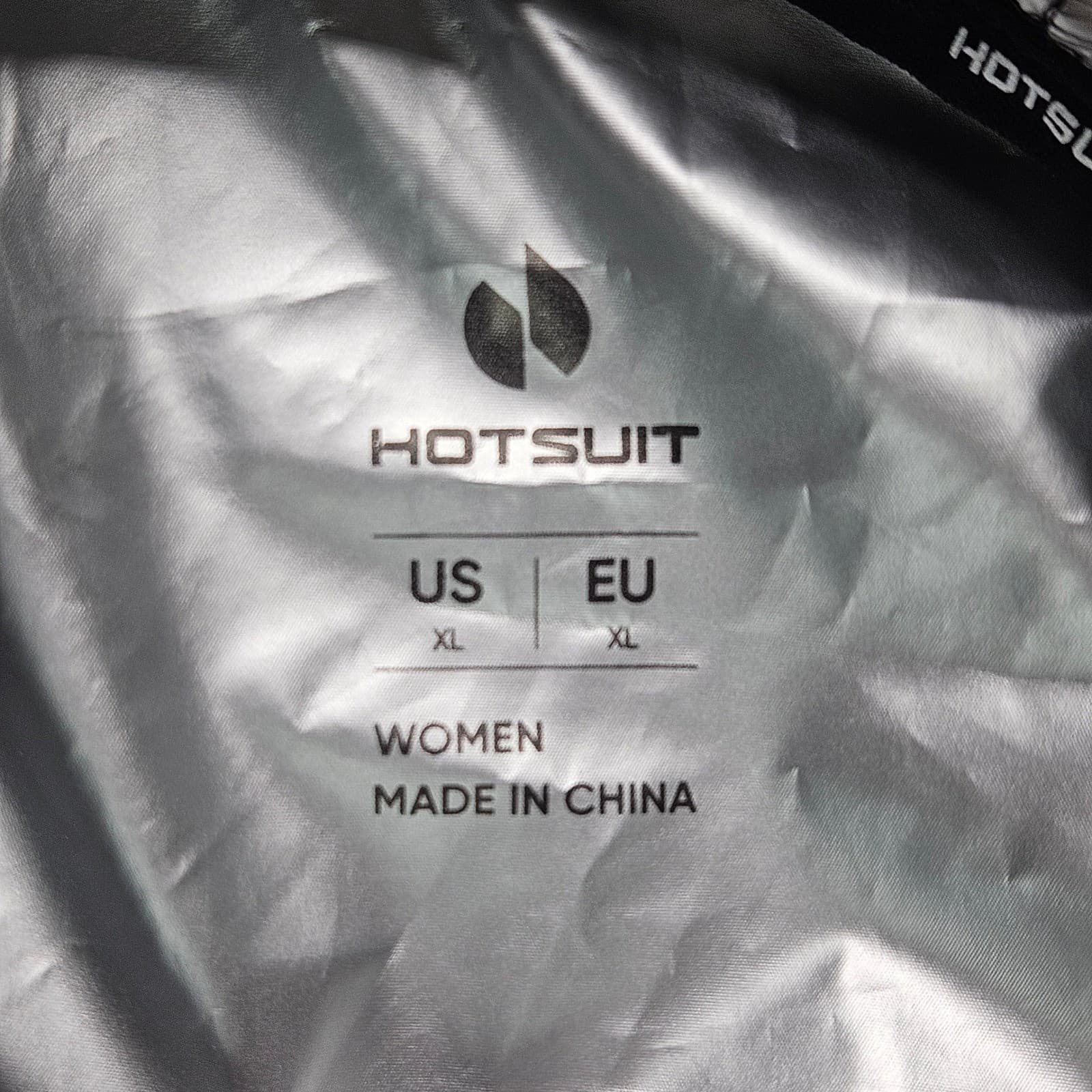 HOTSUIT Women's XL Sauna Suit Hooded Jacket Workout Fitness Gym Black 3