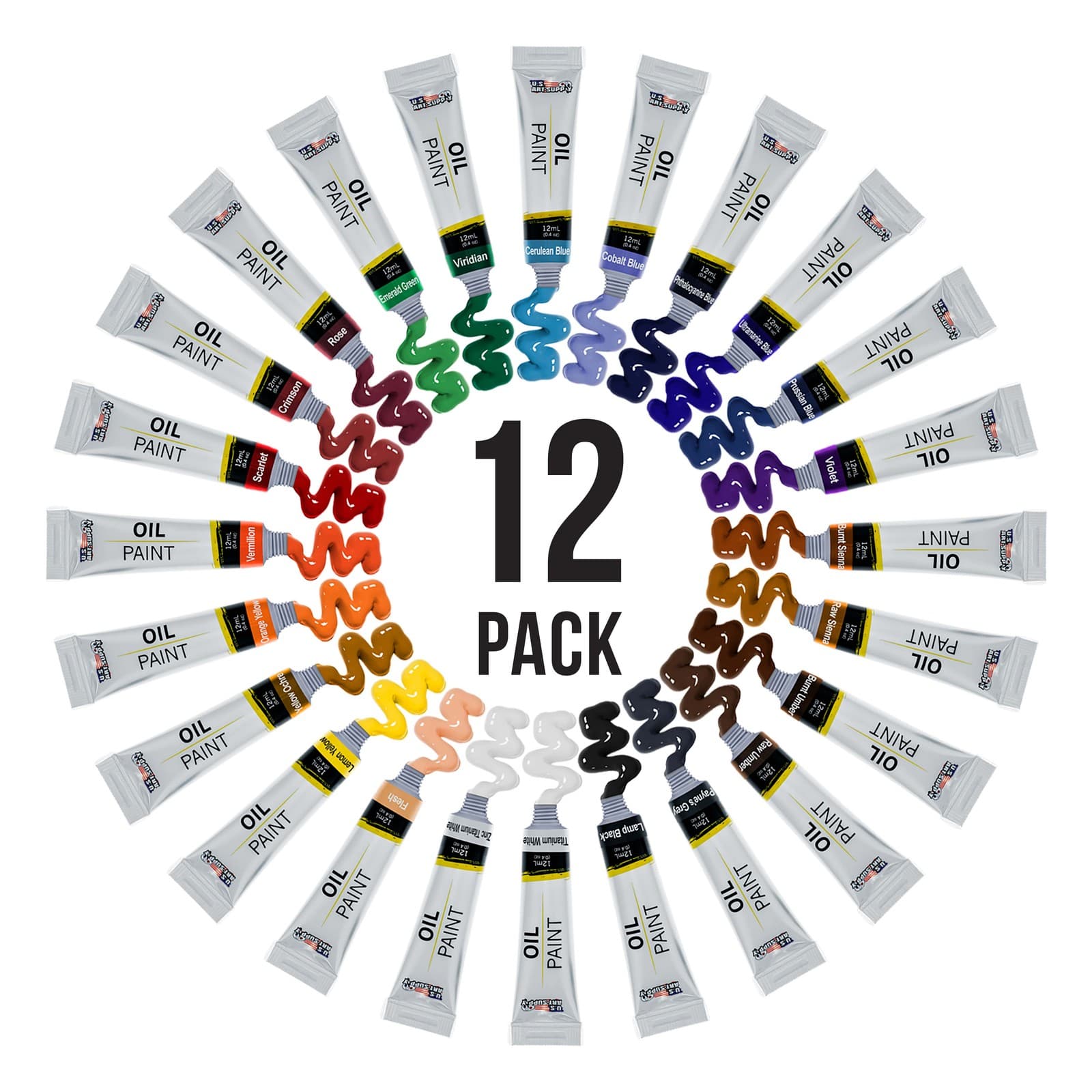 Professional 24 Color Art Oil Paint Set, Lg 12ml Tubes, Artist Student Paintings 4