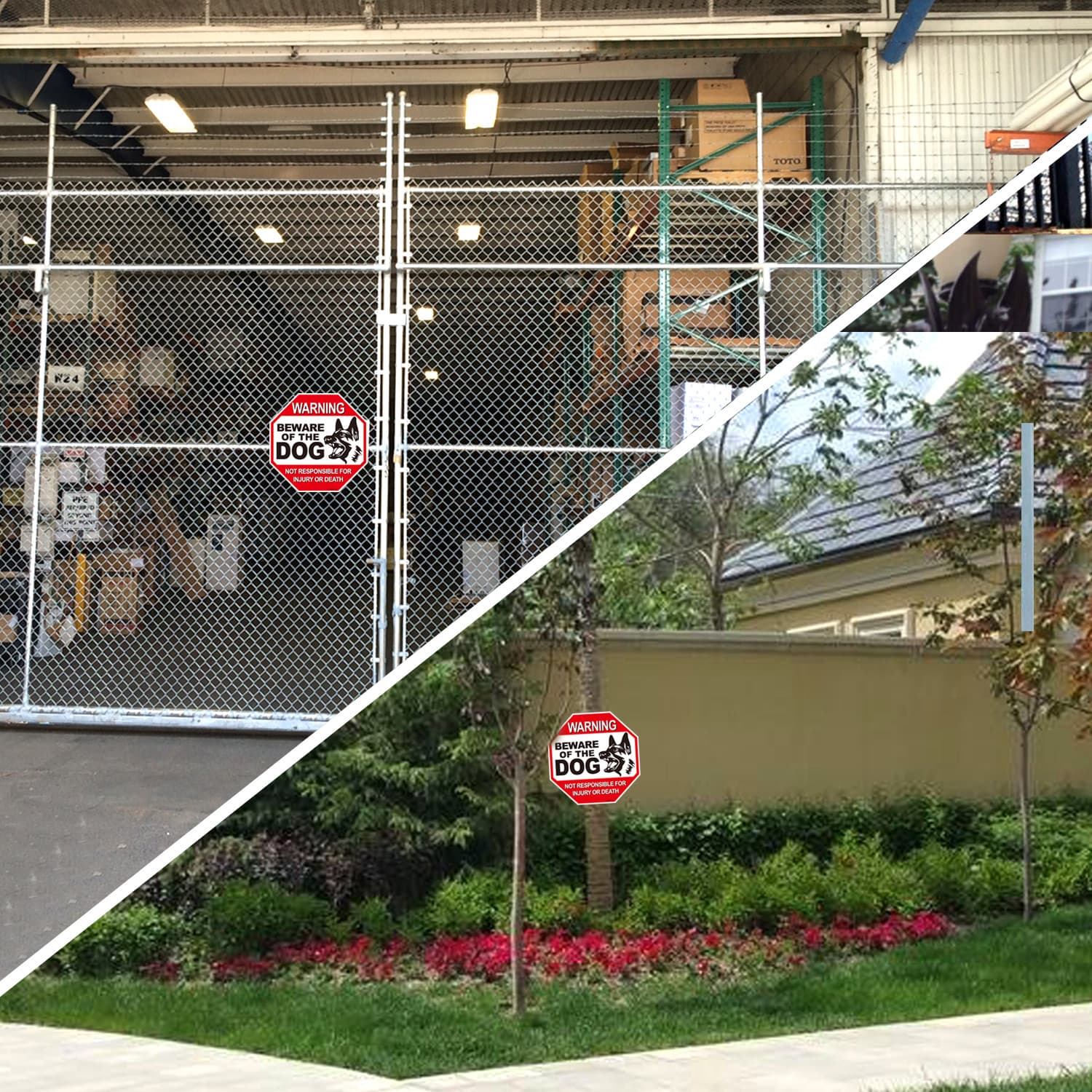 Anley Beware of The Dog Aluminum Warning Sign - Warning Dog Sign 12"x12" 3